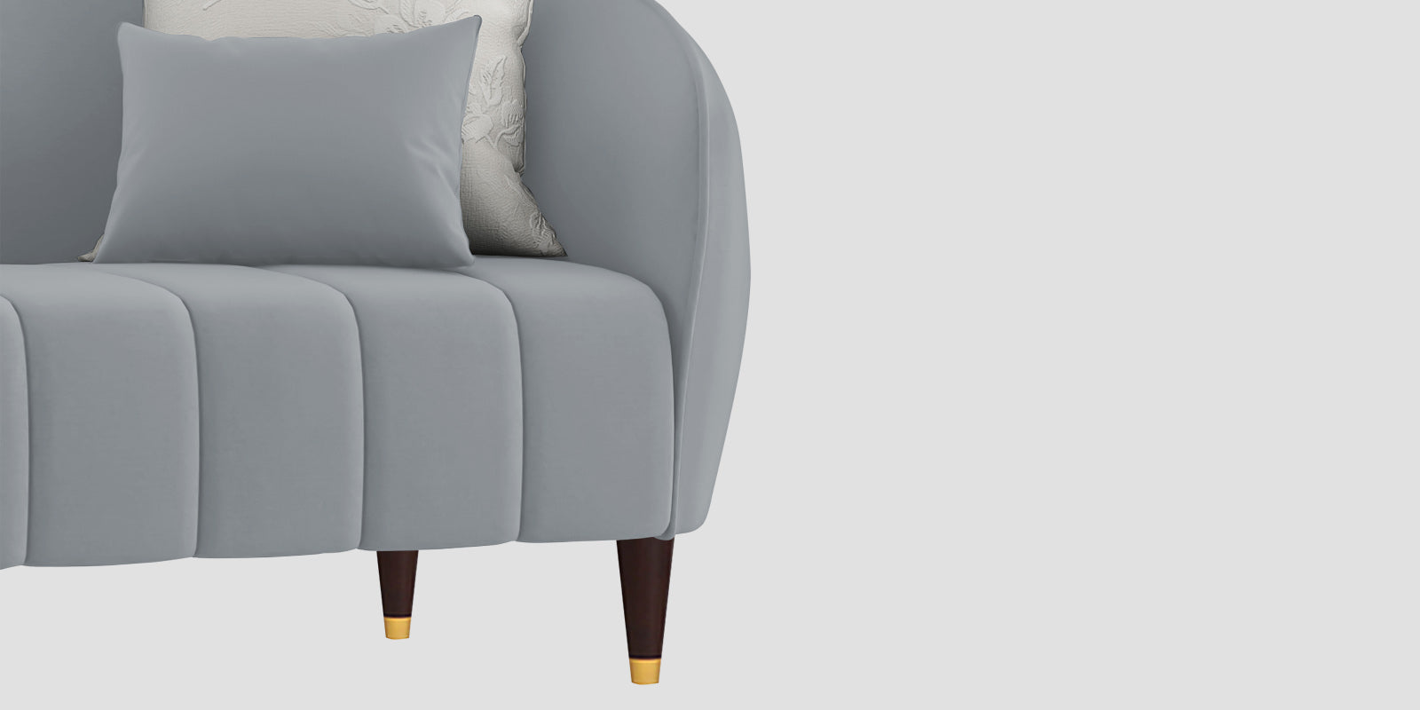 Hairo Velvet 3 Seater Sofa In Concrete Grey Colour