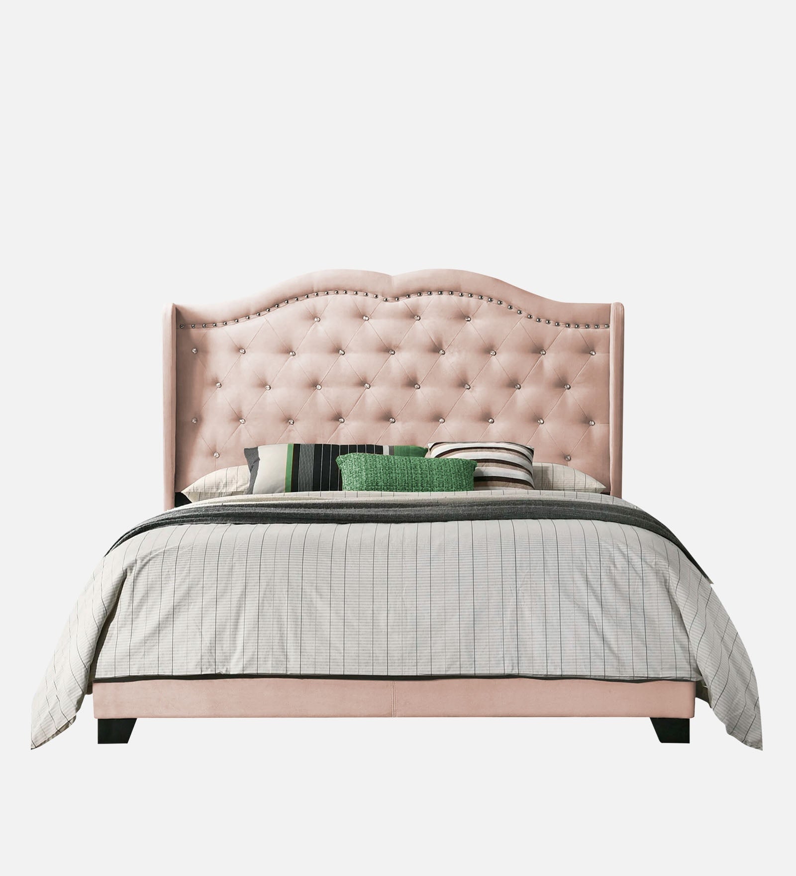 Blake Fabric Queen Size Bed in Woom Beige Colour - Febonic Living