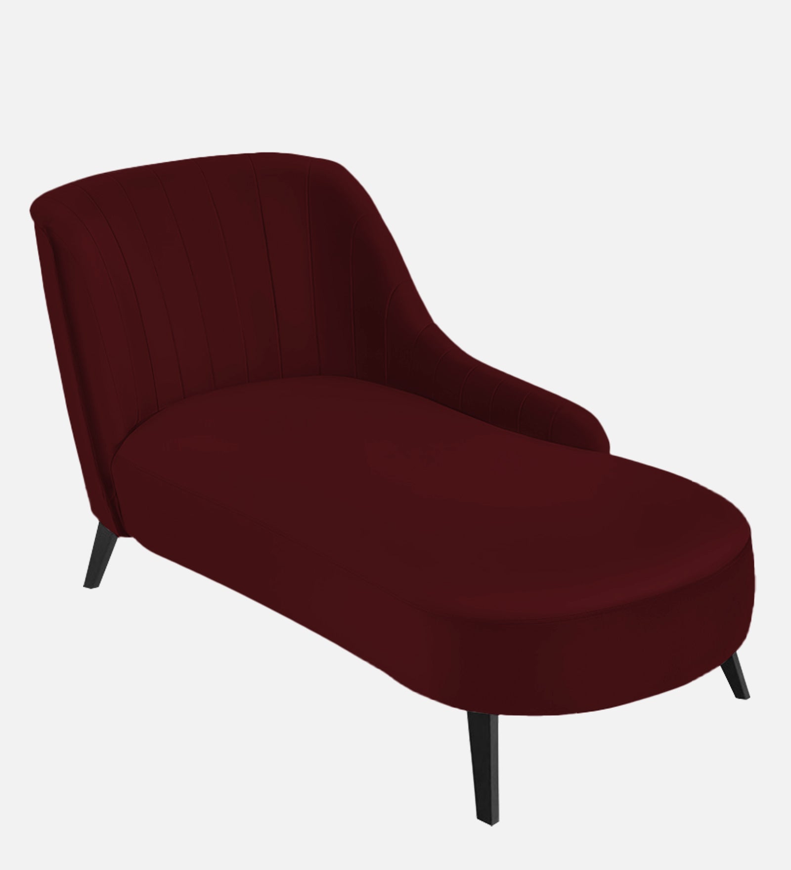 Flora Velvet RHS Chaise Lounger In Dark Maroon Colour - Febonic Living