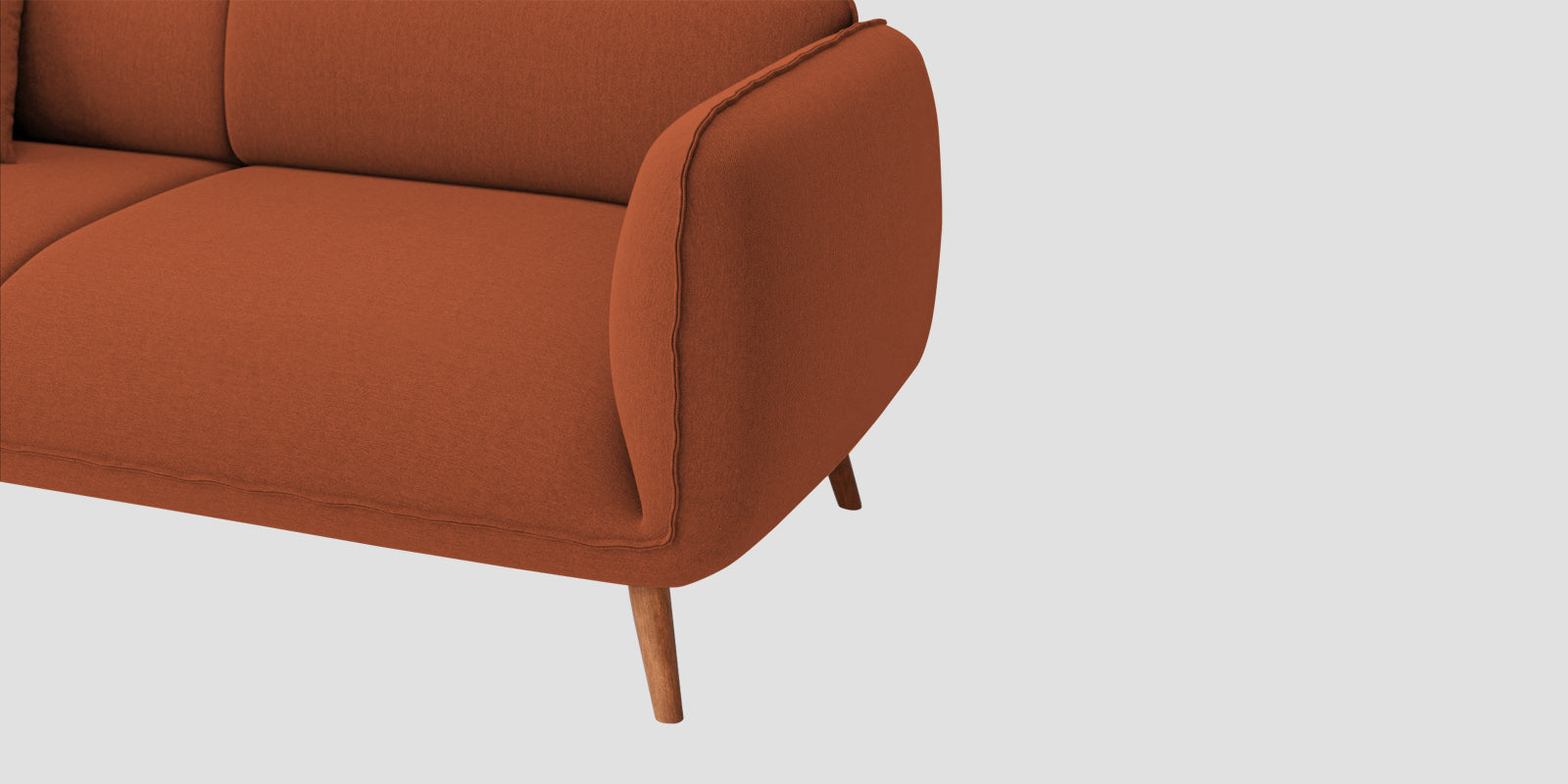 Zia Fabric 3 Seater Sofa In Royal Orange Colour