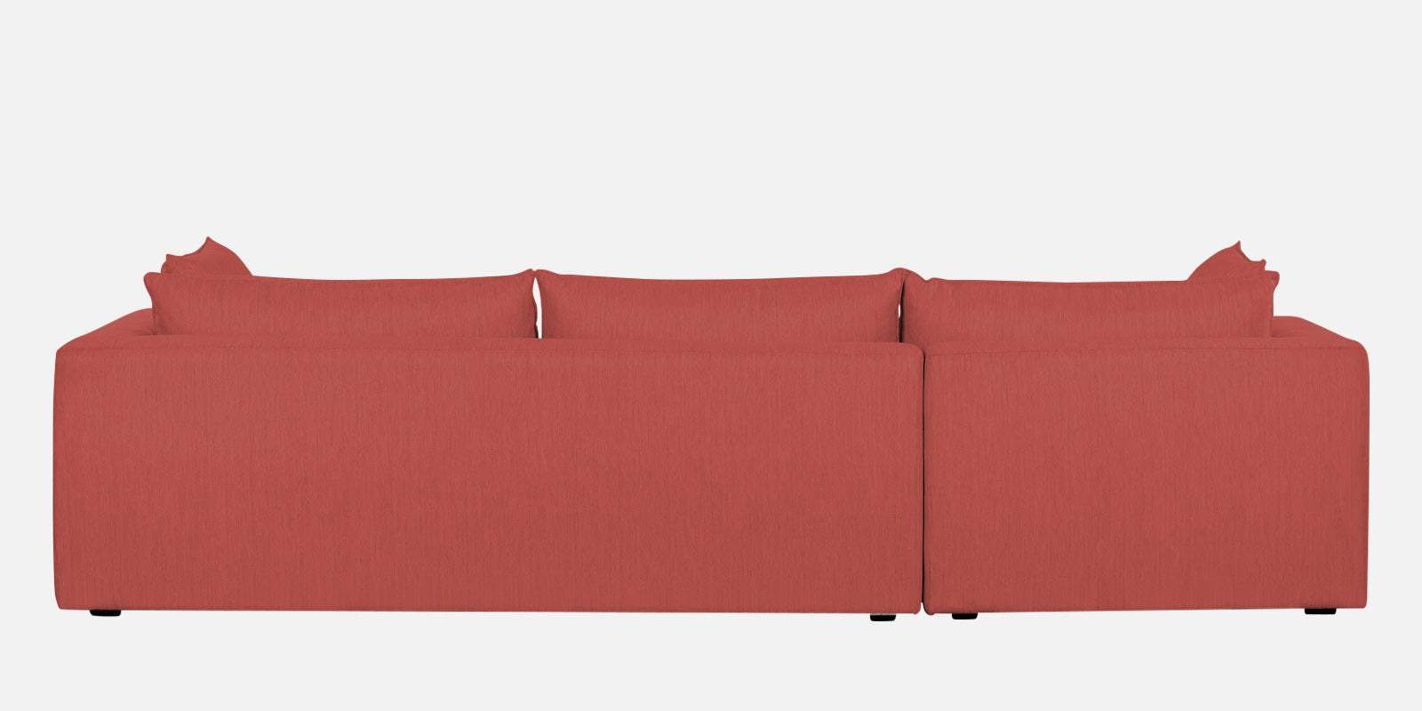 Ziggy Fabric LHS Sectional Sofa (3+Lounger) In Salmon Pink Colour - Febonic Living