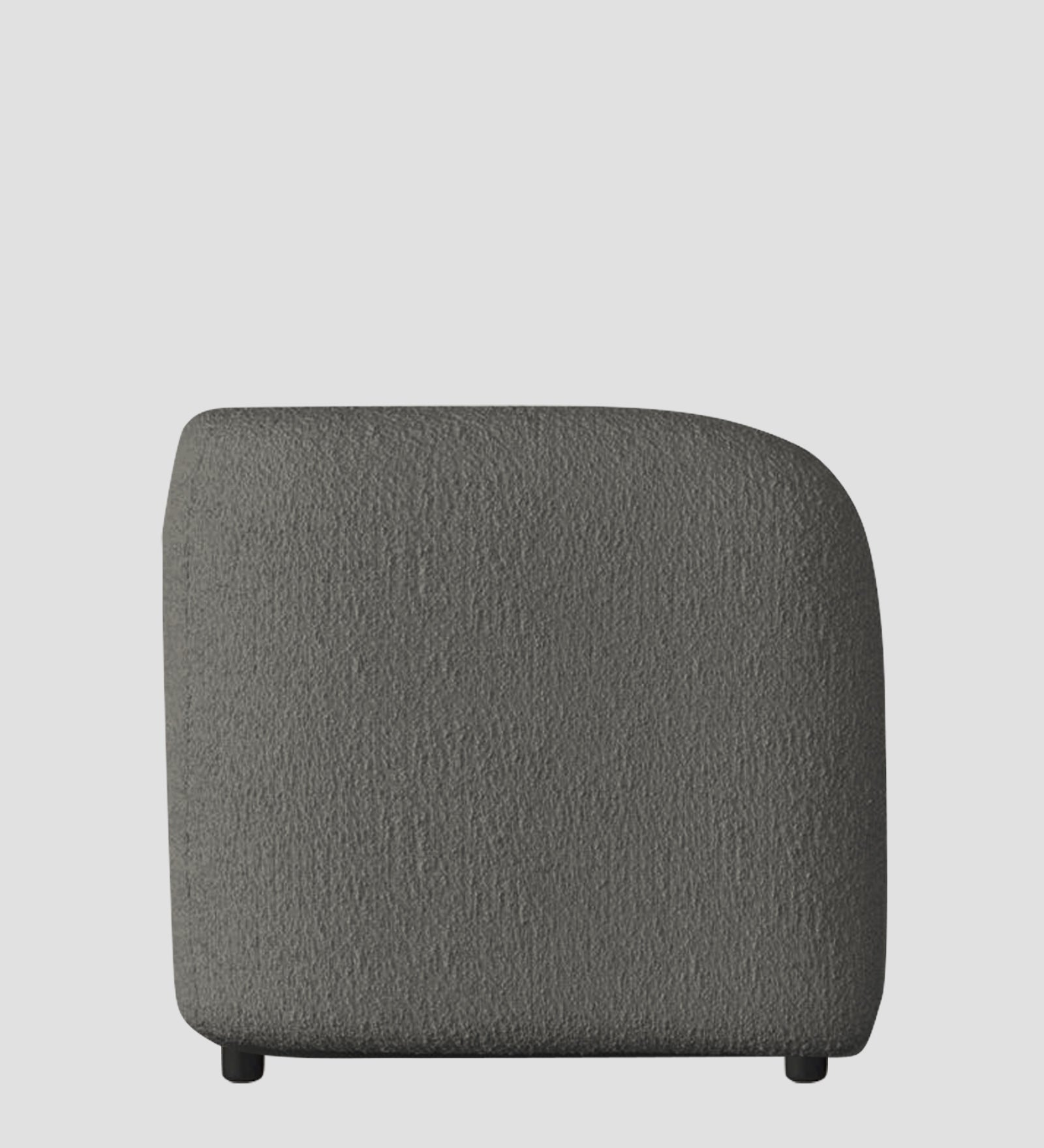 Corny Boucle Fabric 1 Seater Sofa In Moon Grey Colour - Febonic Living