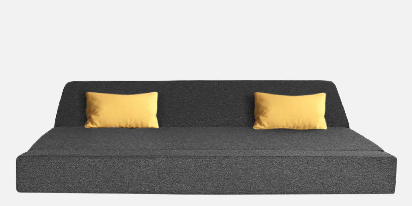 Fleepy Fabric 3 Seater Foldable Sofa Cum Bed In Charcoal Grey Colour - Febonic Living