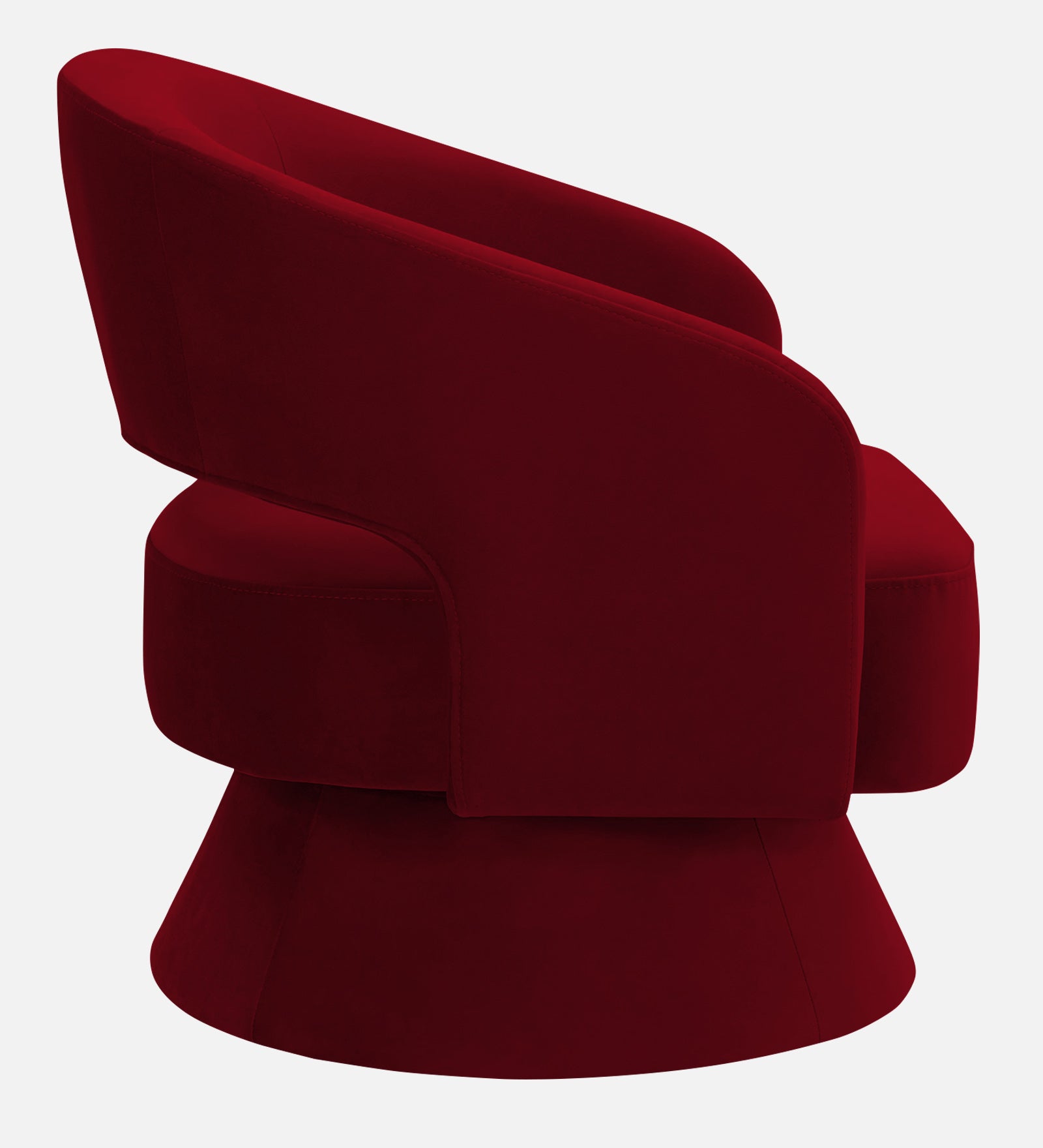 Pendra Velvet Swivel Chair In Cherry Red Colour - Febonic Living