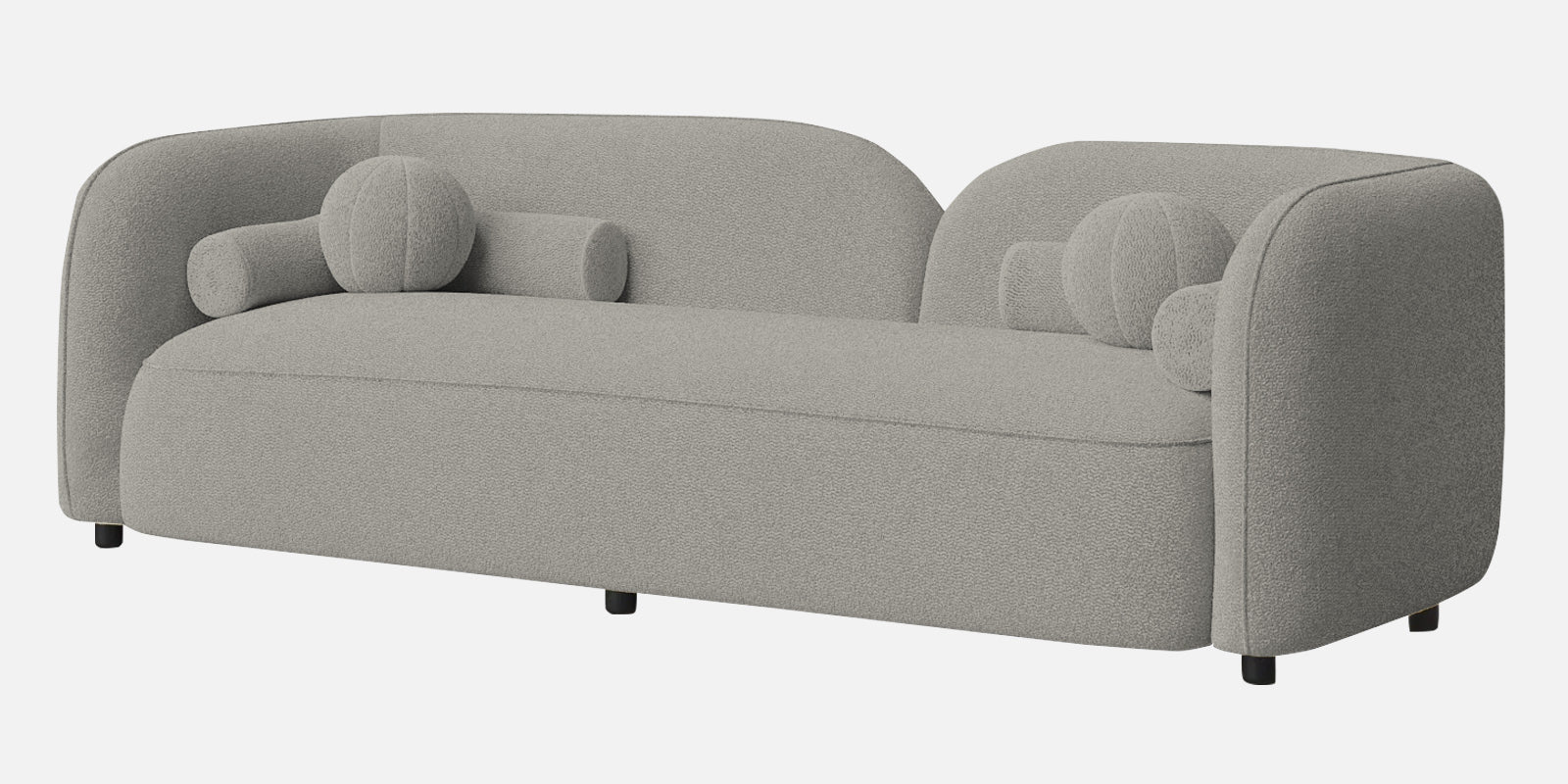 Corny Boucle Fabric 3 Seater Sofa In Fog Grey Colour - Febonic Living