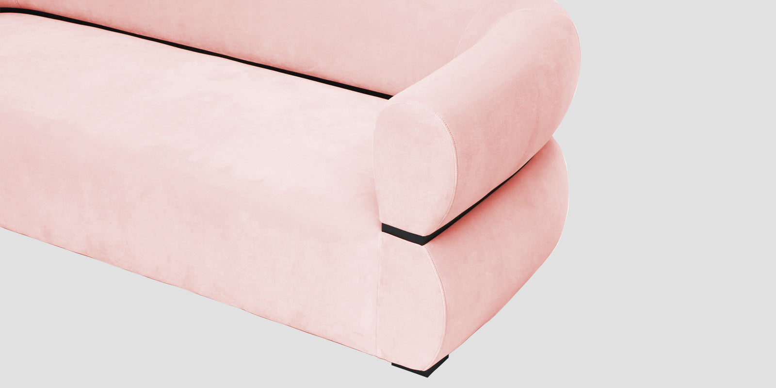 Kula Velvet 3 Seater Sofa In Millennial Pink Colour - Febonic Living