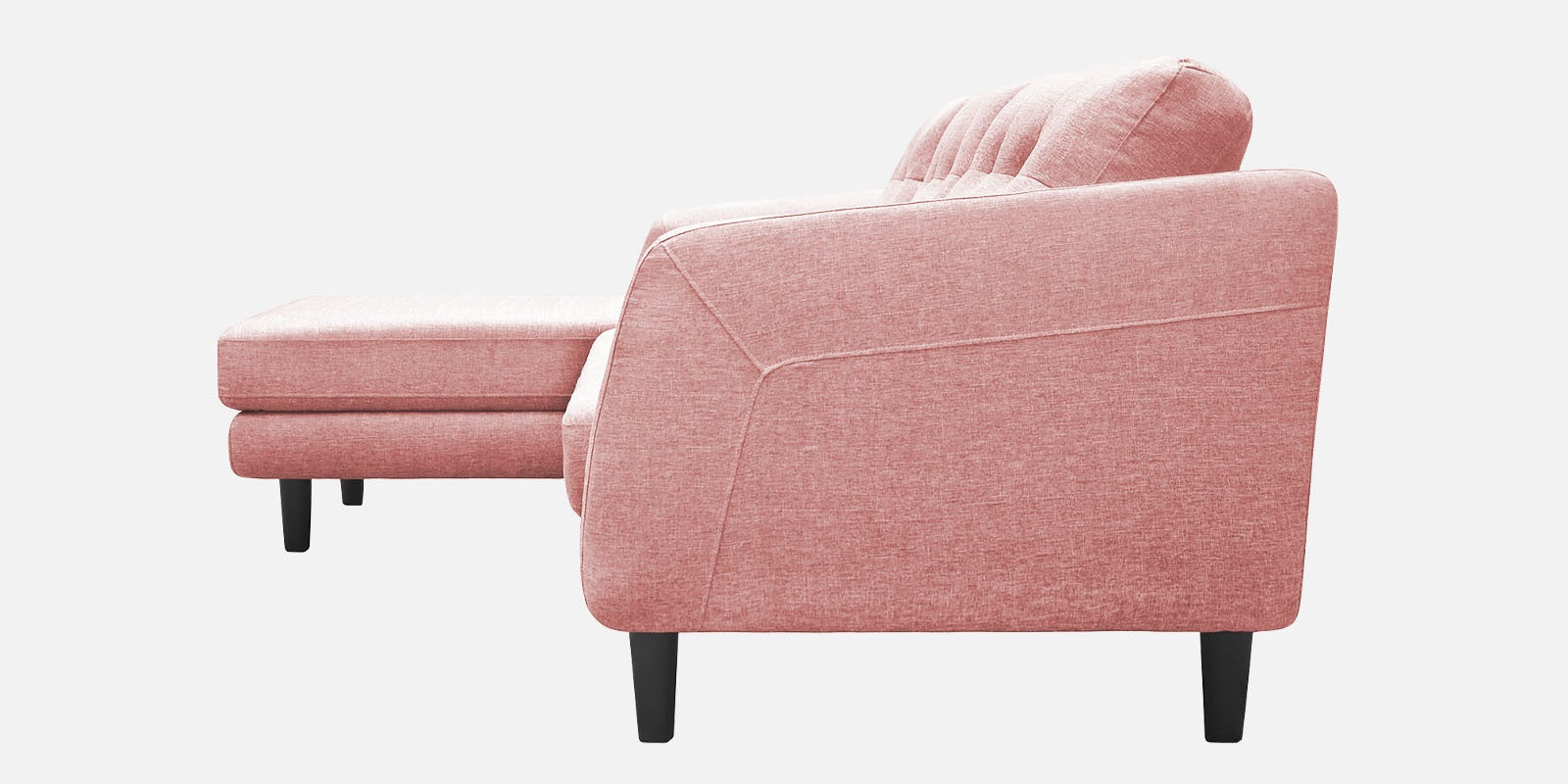 Natasha Velvet RHS Sectional Sofa (3+Lounger) In Millennial Pink Colour - Febonic Living