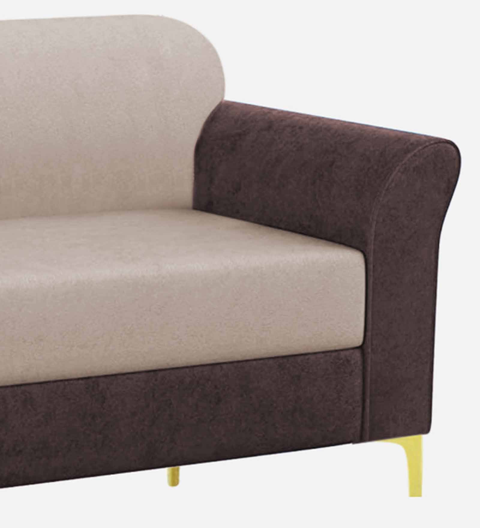 Jordan Velvet 1 Seater Sofa in Mocha Brown _ Camel Beige Colour