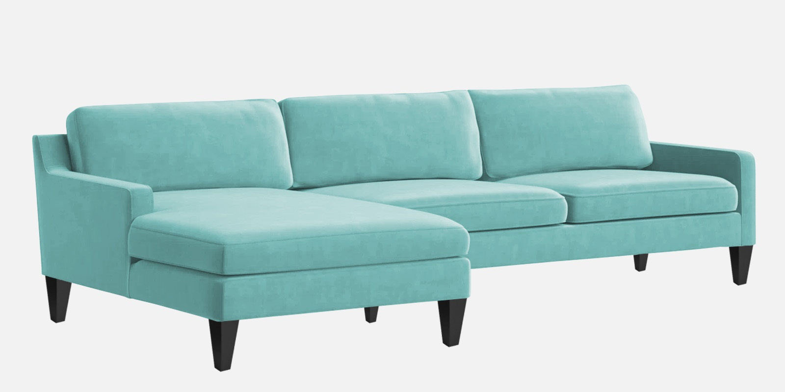 Jones Velvet RHS Sectional Sofa (3+Lounger) In Barmunda Aqua Colour - Febonic Living