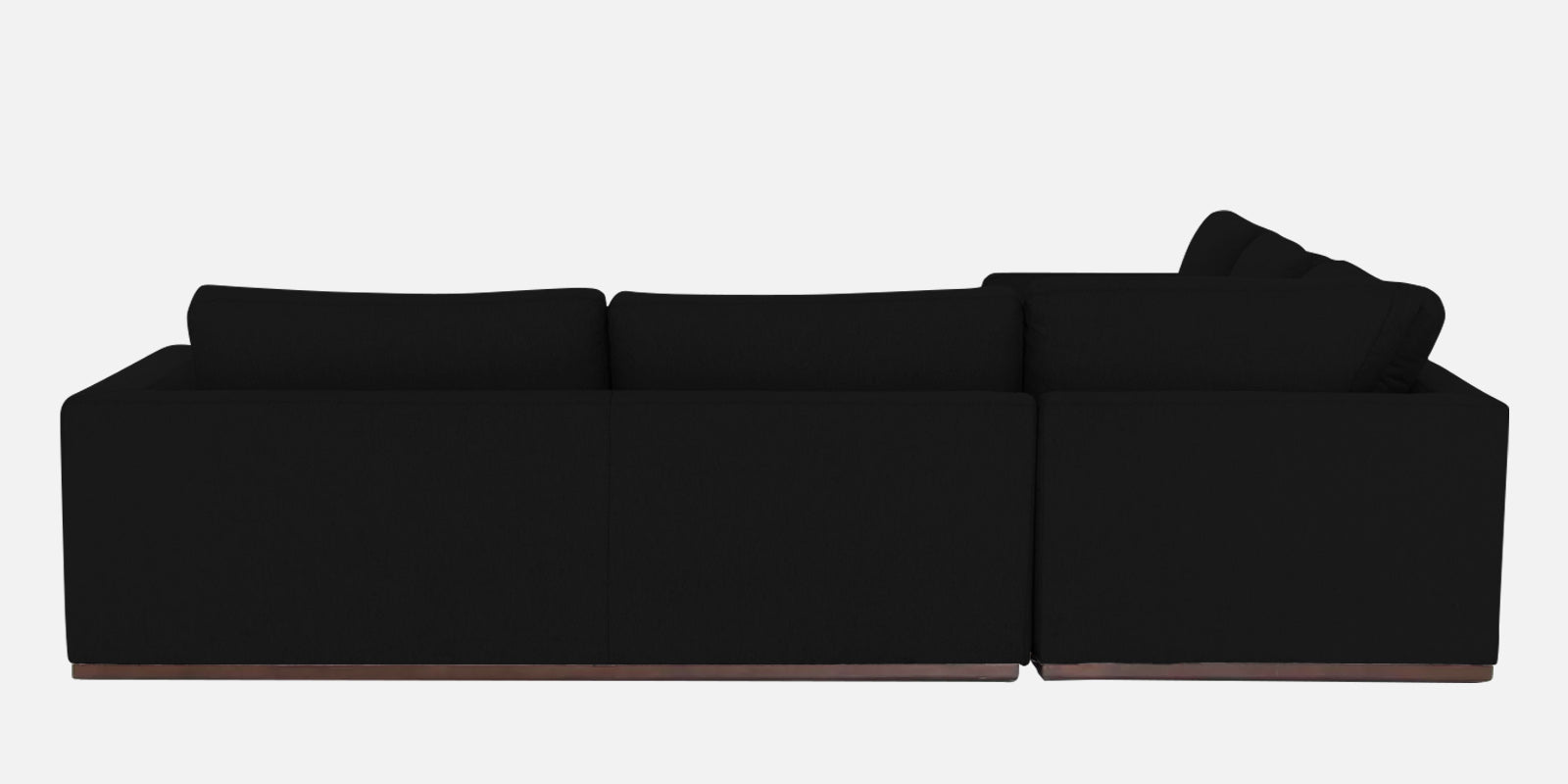Freedom Velvet 6 Seater RHS Corner Sofa In Adam Black Colour With Ottoman - Febonic Living