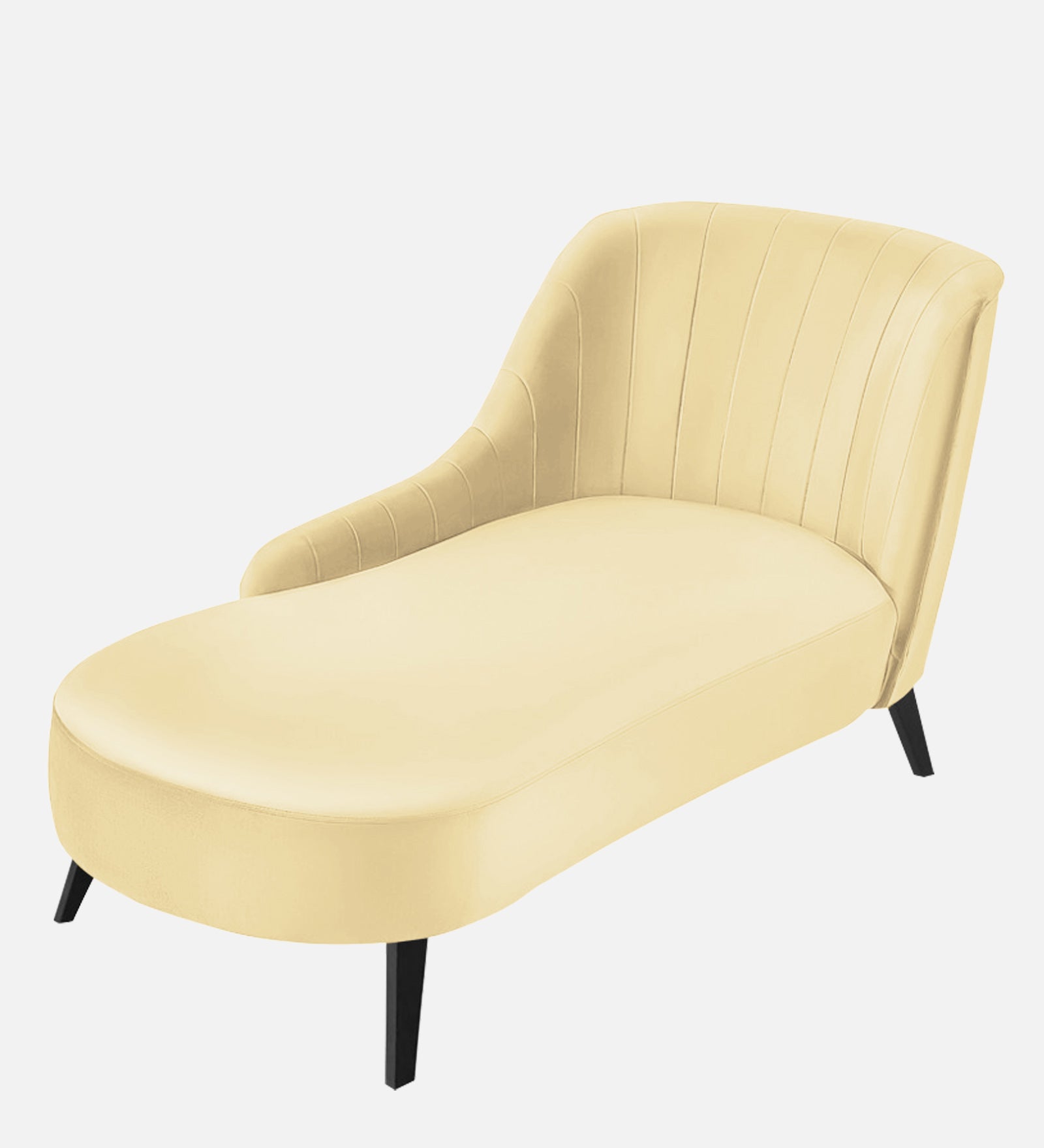 Flora Velvet LHS Chaise Lounger In Sandy Beige Colour - Febonic Living