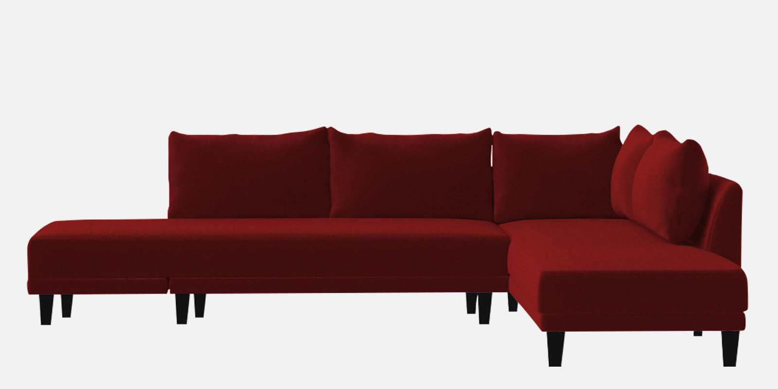 Ira Fabric LHS 6 Seater Convertible Sofa Cum Bed In Blood Maroon Colour - Febonic Living