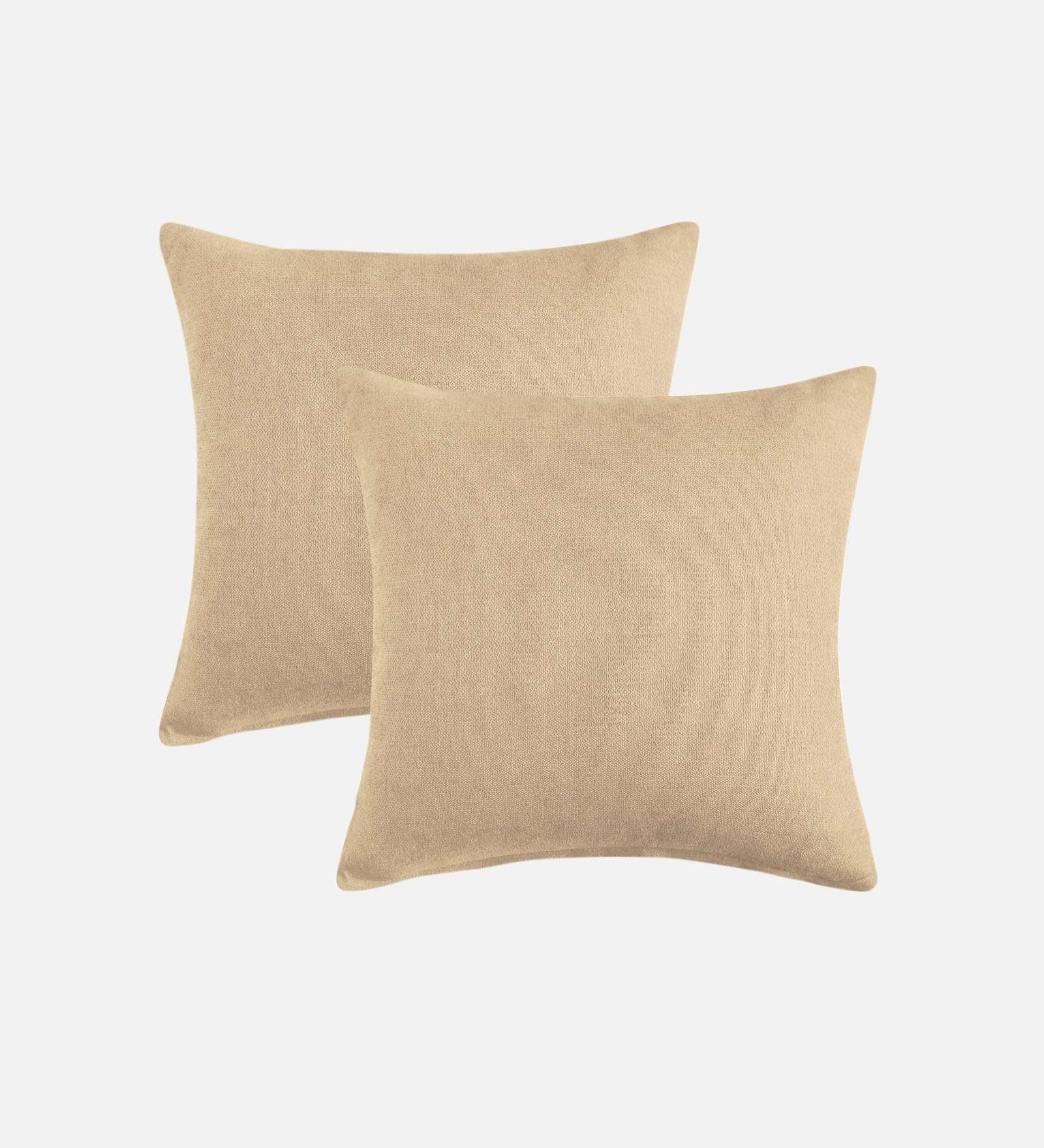 Kaya Fabric (20x20in) Sofa Pillows In Ivory Cream Colour (Pack of 2) - Febonic Living