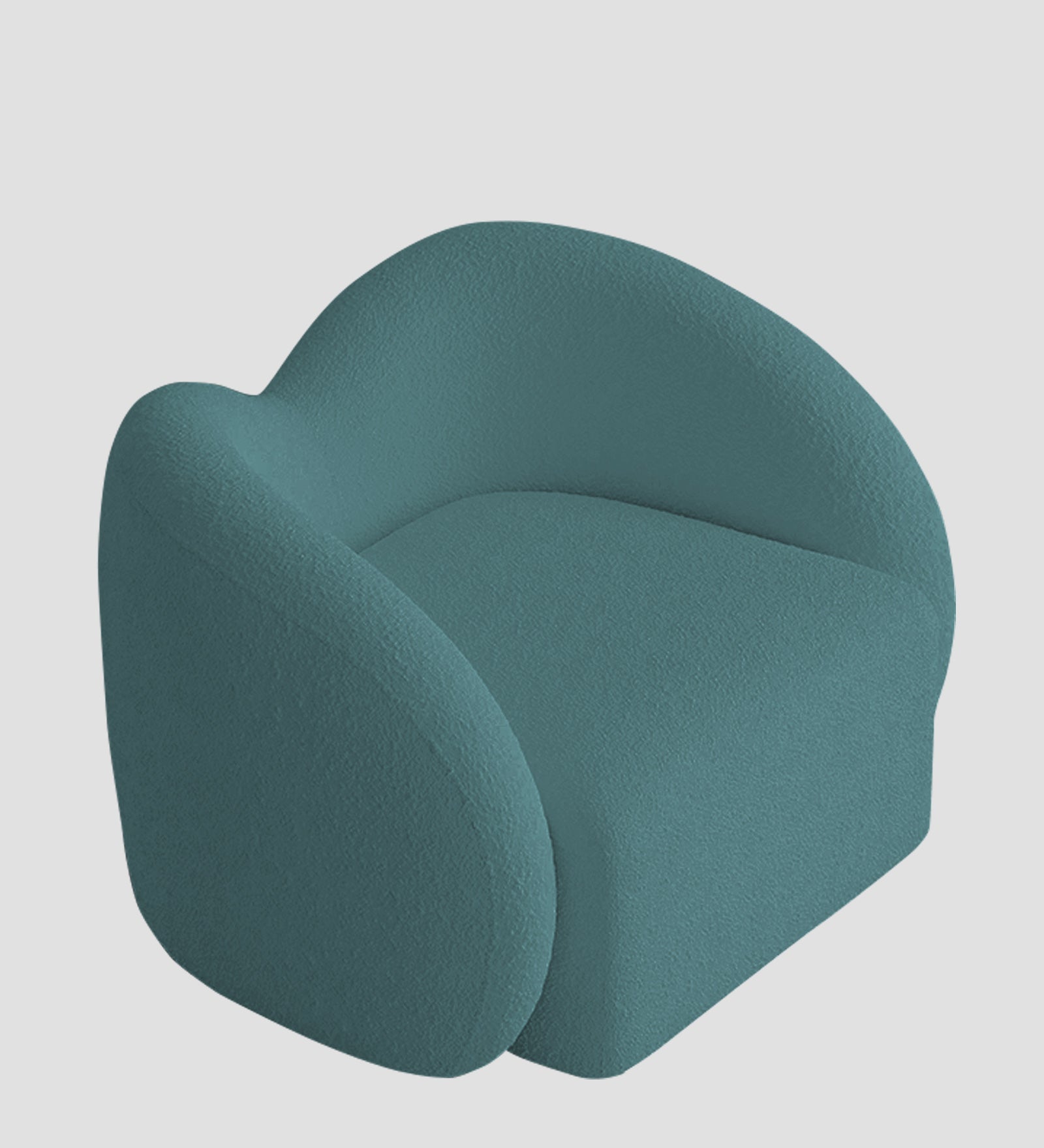 Miles Boucle Fabric Swivel Chair in Ocean Blue Colour