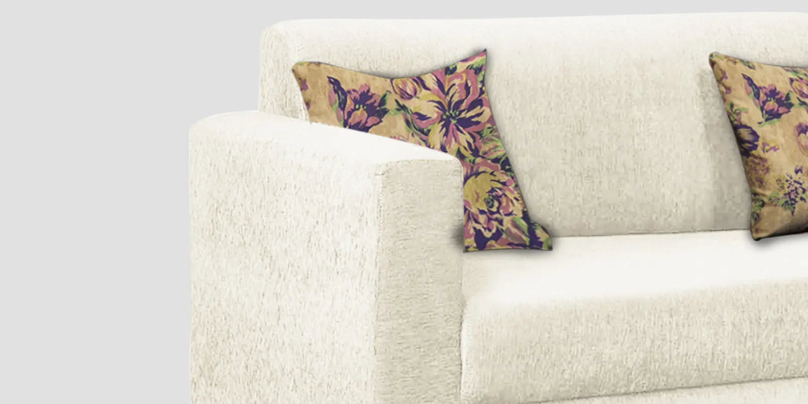 Lipu Fabric 2 Seater Sofa In Ivory Cream Colour Febonic Living
