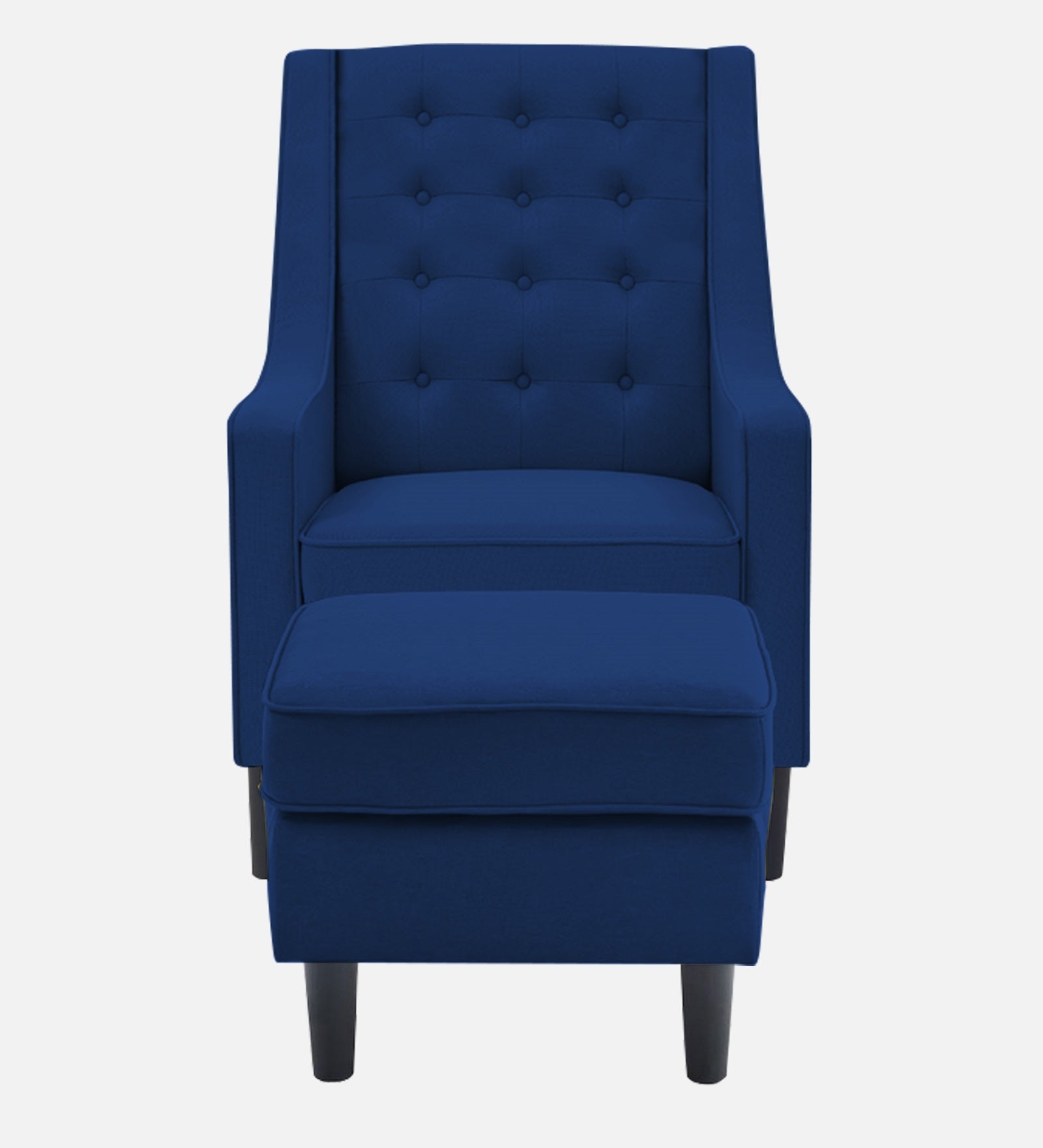 Sona Fabric Barrel Chair With Ottoman In Royal Blue Colour - Febonic Living