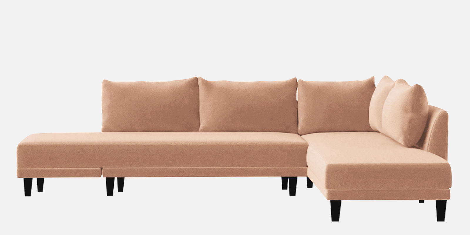 Ira Fabric LHS 6 Seater Convertible Sofa Cum Bed In Cosmic Beige Colour - Febonic Living