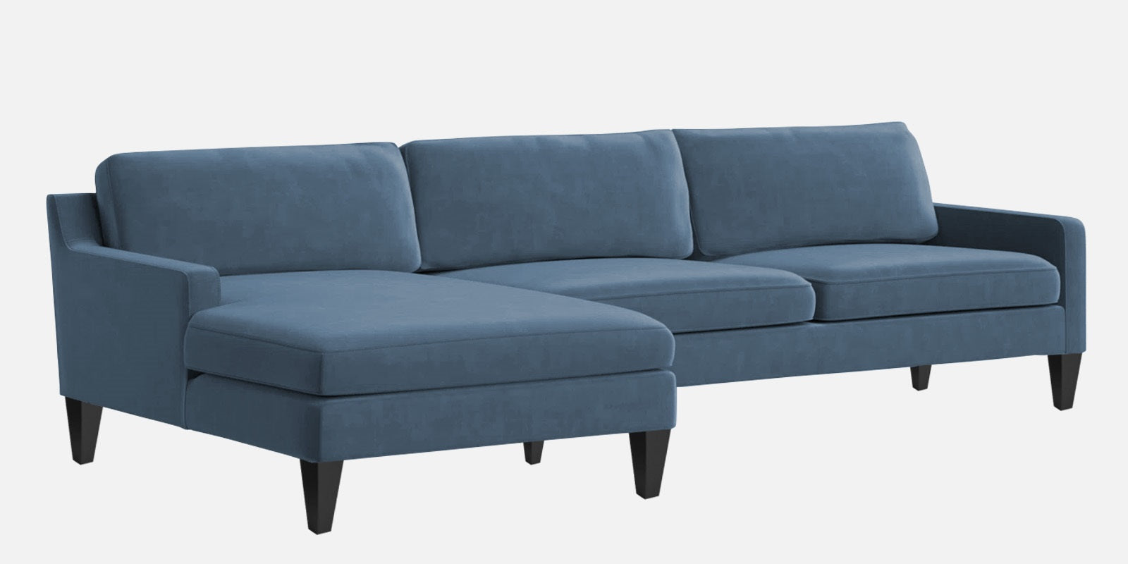 Jones Velvet RHS Sectional Sofa (3+Lounger) In Oxford Blue Colour - Febonic Living