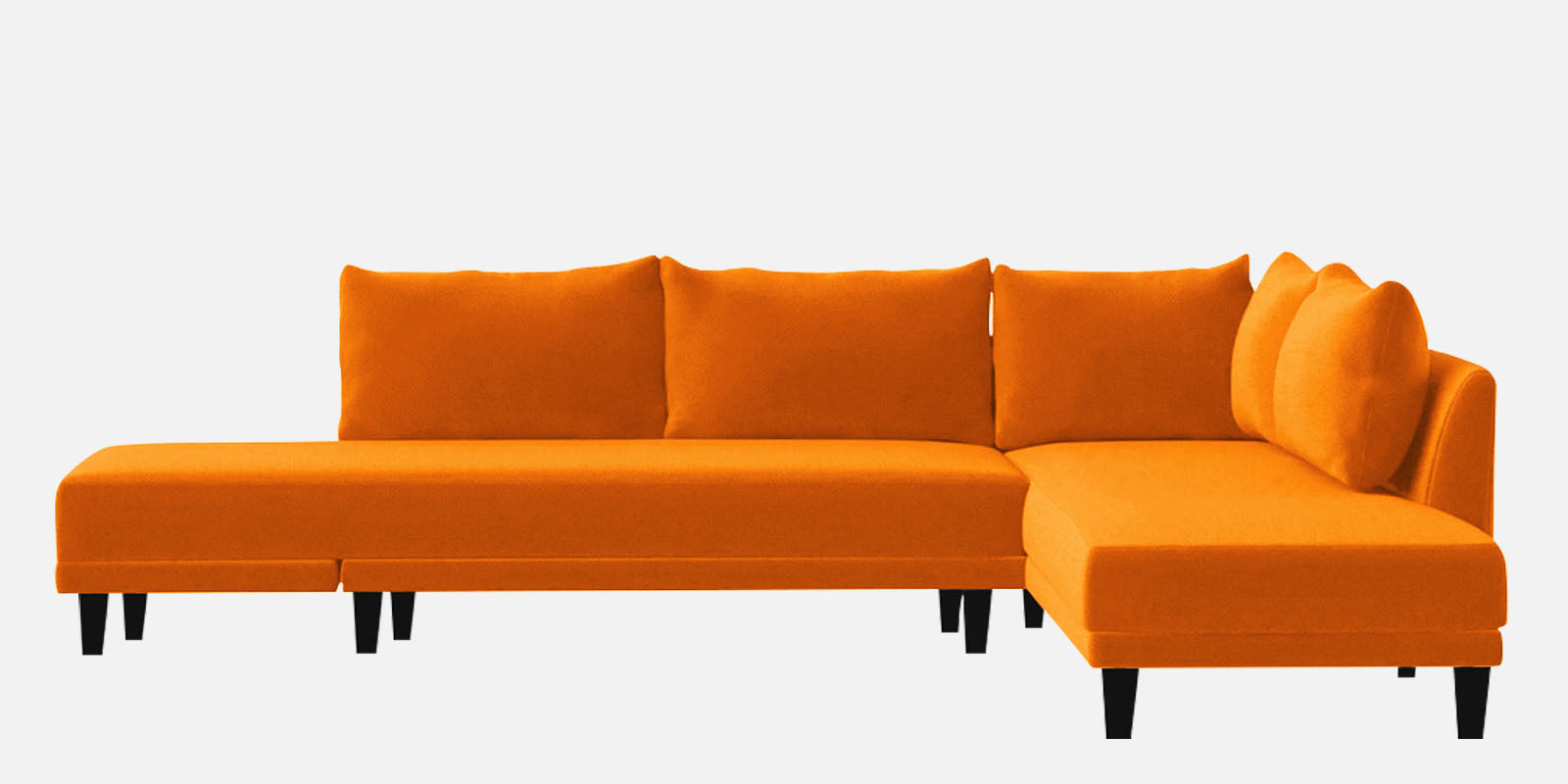 Ira Fabric LHS 6 Seater Convertible Sofa Cum Bed In Vivid Orange Colour - Febonic Living