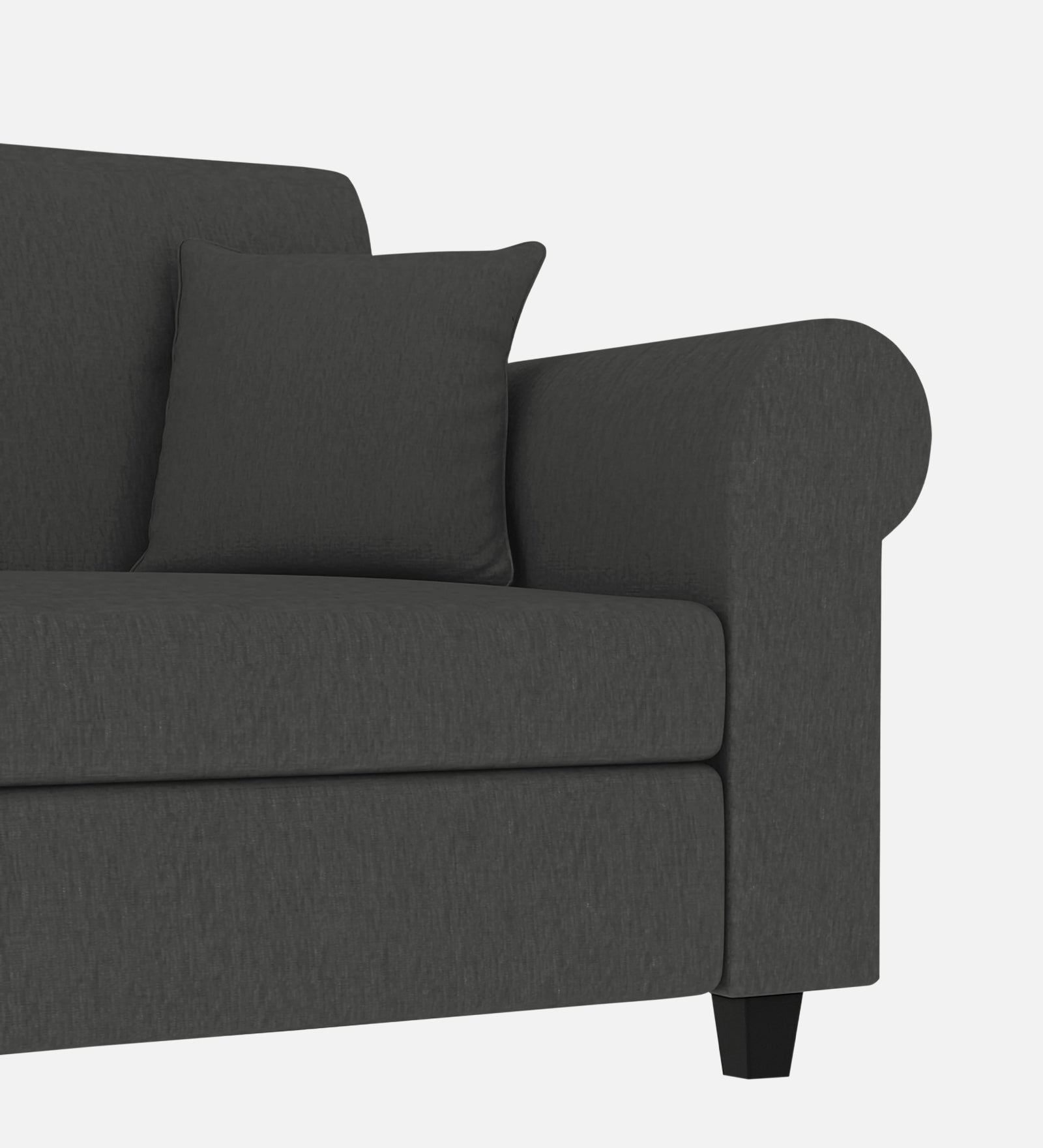 Derado Fabric 1 Seater Sofa In Charcoal Grey Colour - Febonic Living