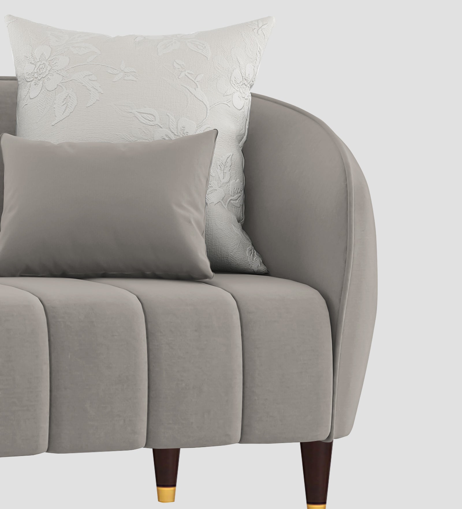 Hairo Velvet 1 Seater Sofa In Echo Grey Colour - Febonic Living
