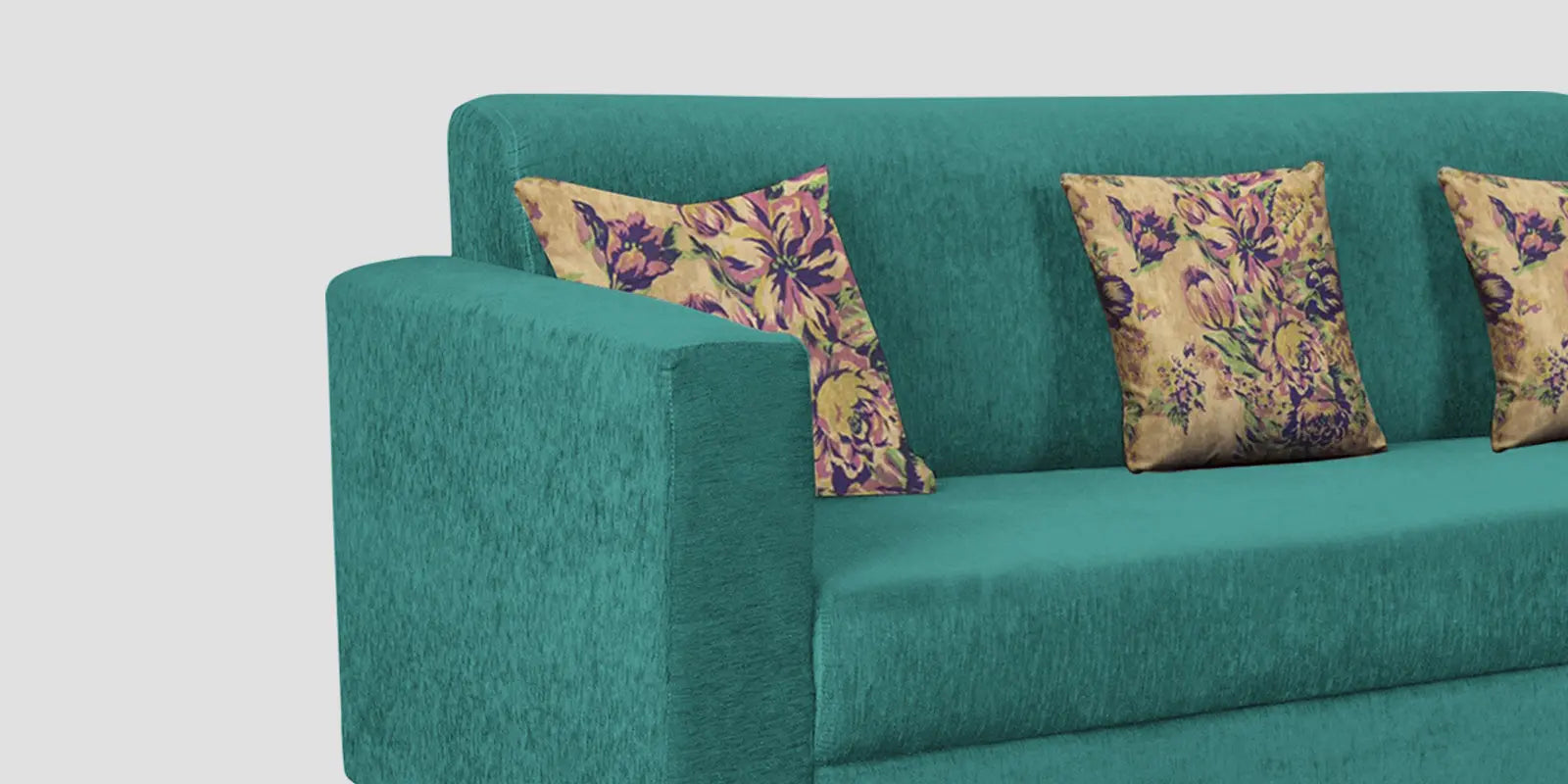 Lipu Fabric 3 Seater Sofa In Sea Green Colour Febonic Living