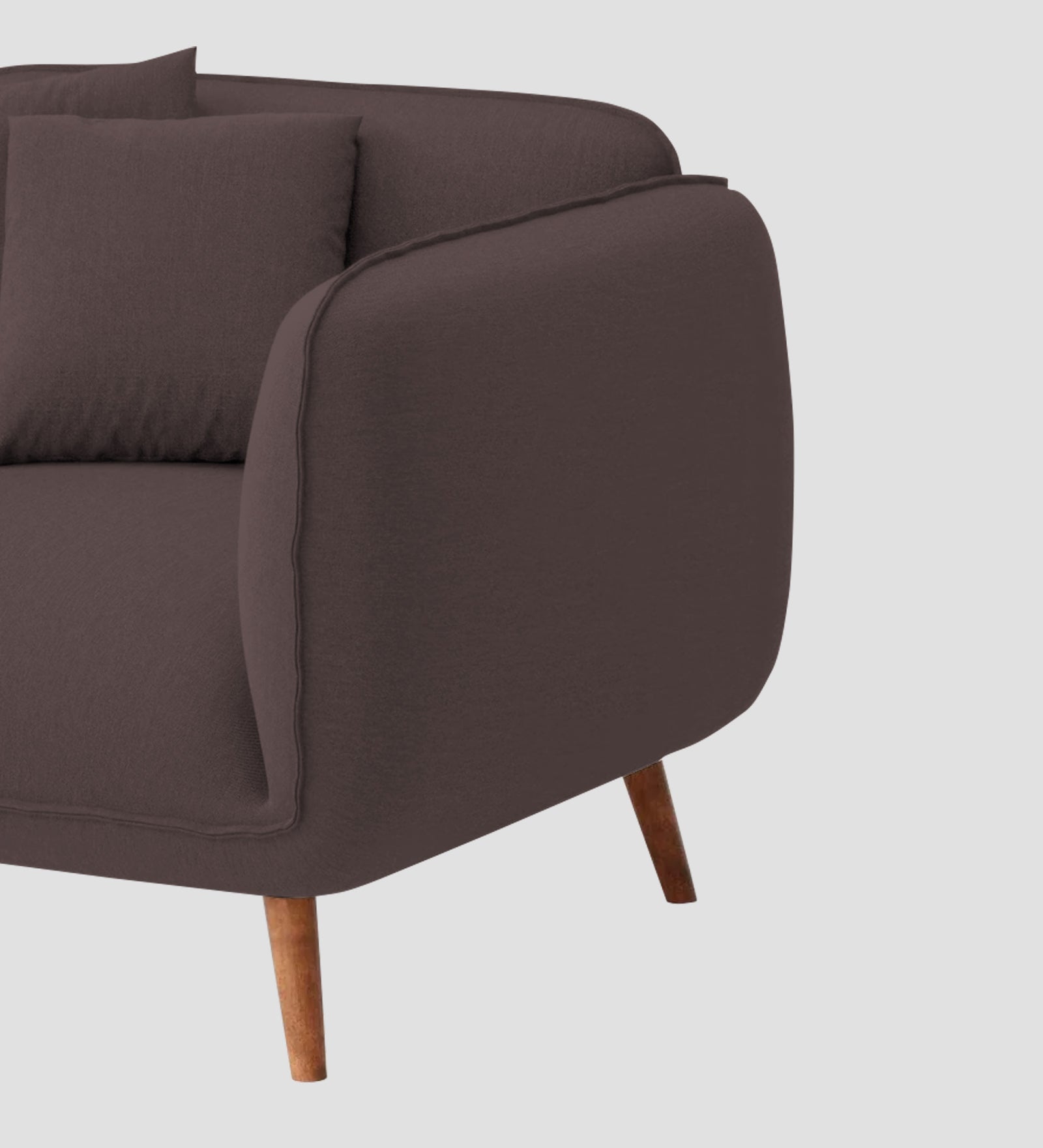 Zia Fabric 1 Seater Sofa In Night Brown Colour