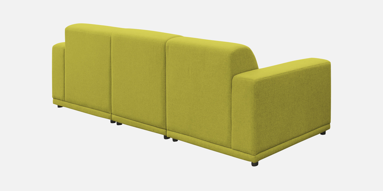 Adam Fabric RHS Sectional Sofa (3+Ottoman Lounger) In Parrot Green Colour - Febonic Living
