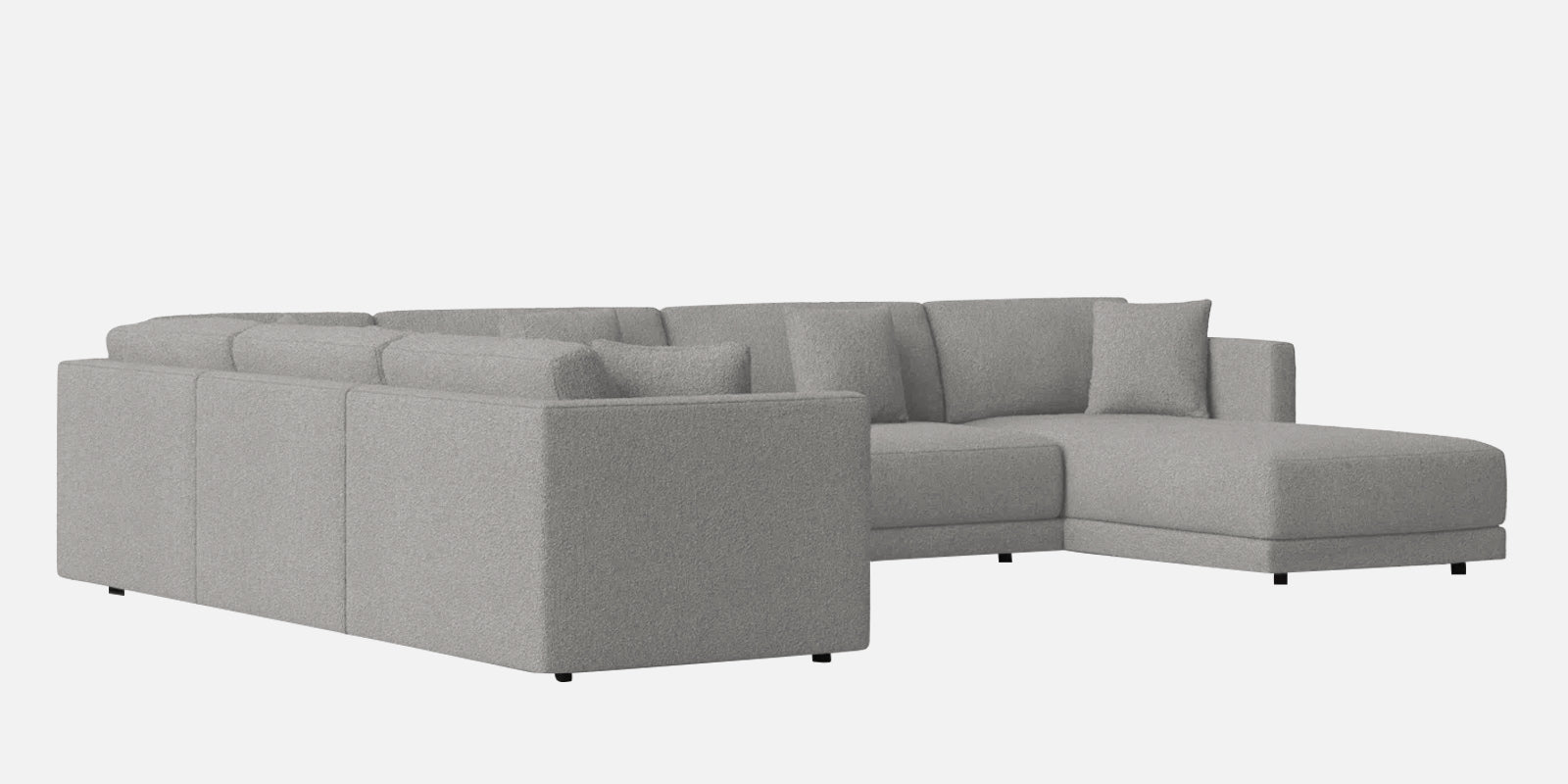 Carlin Fabric LHS 8 Seater Sectional Sofa In Lit Grey Colour - Febonic Living