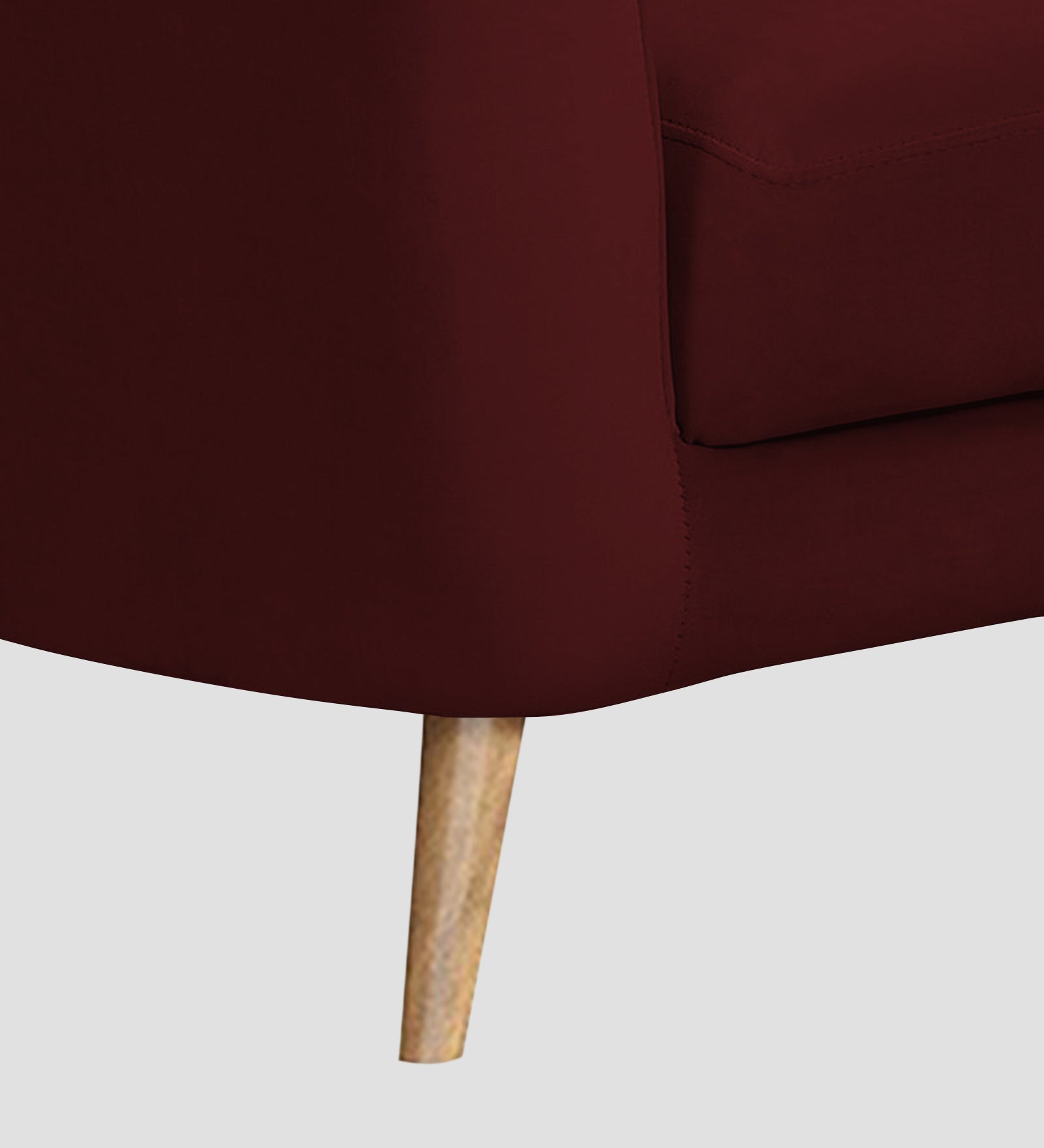 Kaylee Velvet 1 Seater Sofa In Blood Maroon Colour - Febonic Living