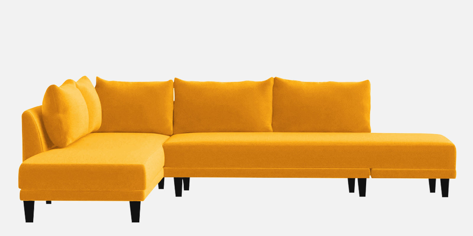 Ira Fabric RHS 6 Seater Convertible Sofa Cum Bed In Bold Yellow Colour - Febonic Living