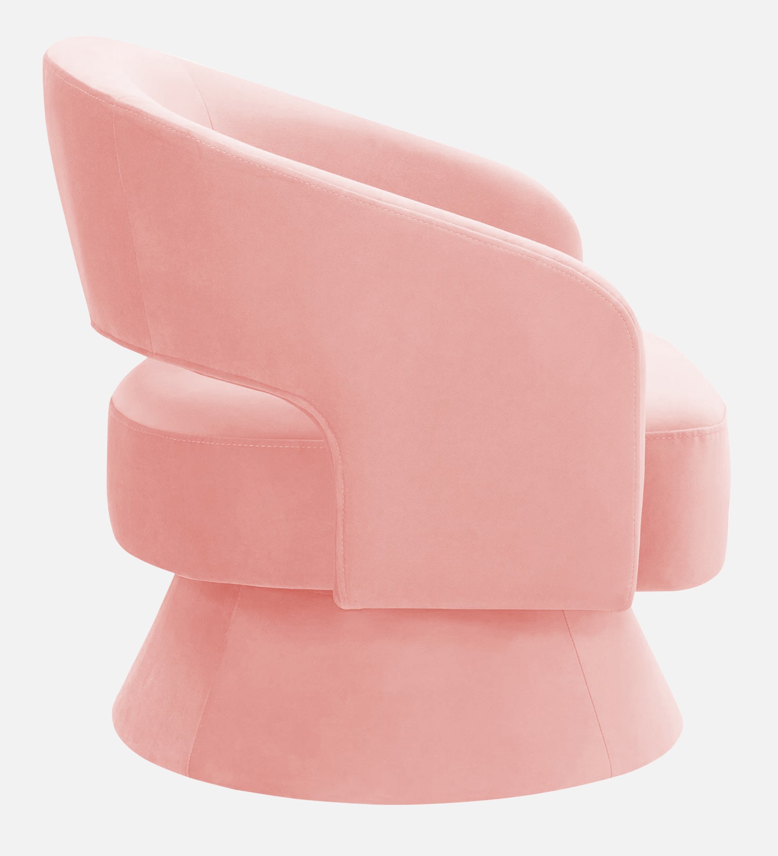 Pendra Velvet Swivel Chair In Millennial Pink Colour - Febonic Living