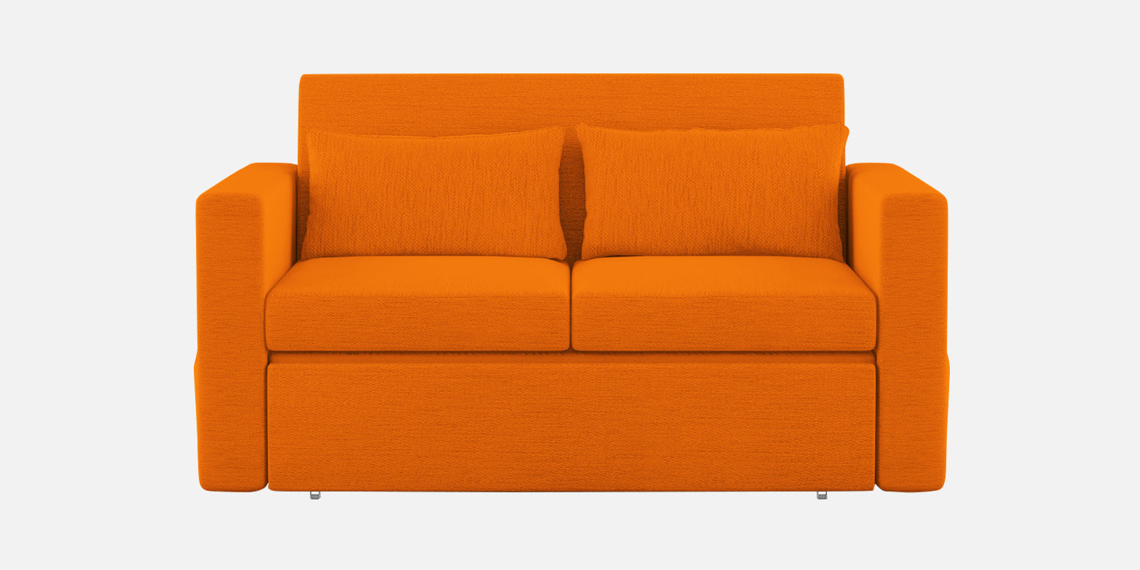 River Fabric 2 Seater Pull Out Sofa Cum Bed In Vivid Orange Colour - Febonic Living