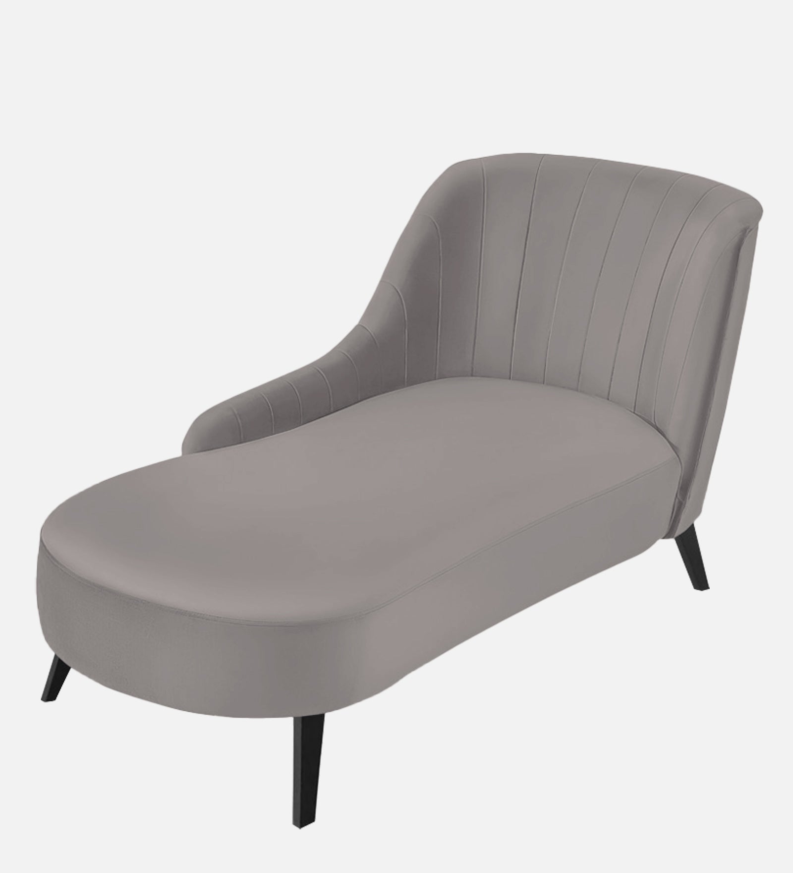Flora Velvet LHS Chaise Lounger In Pearl Grey Colour - Febonic Living