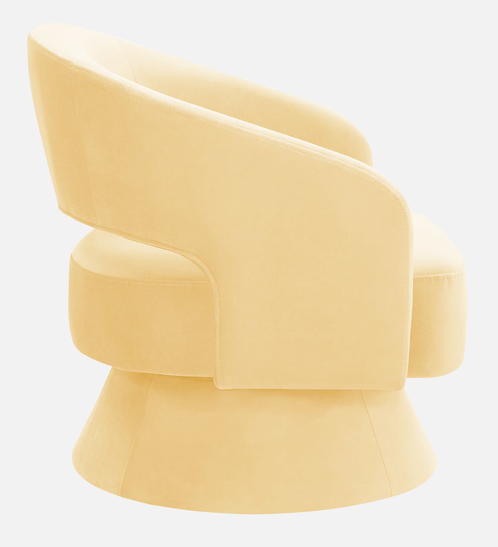 Pendra Velvet Swivel Chair In Sandy Beige Colour - Febonic Living