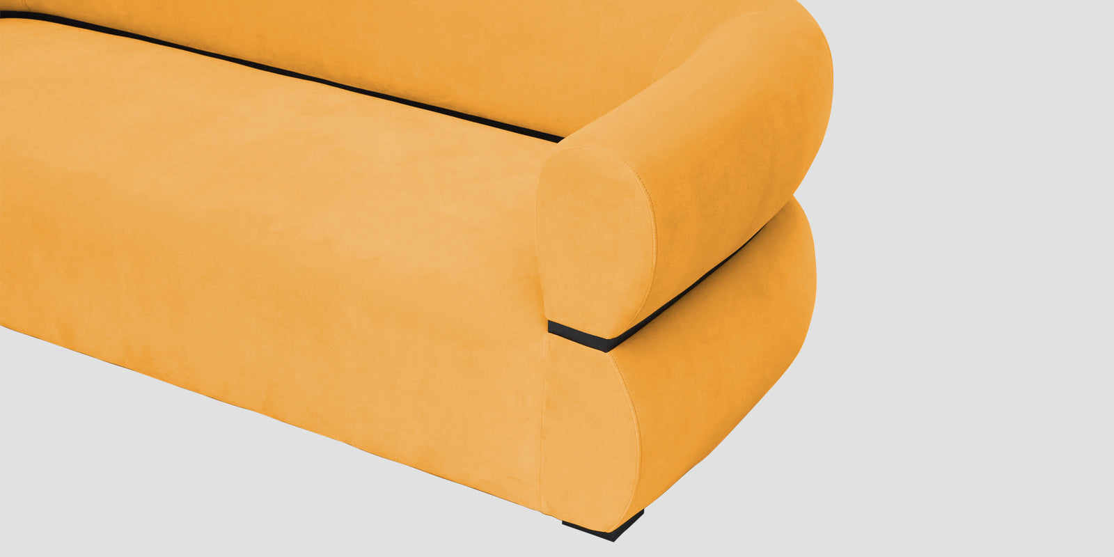 Kula Velvet 3 Seater Sofa In Safforn Yellow Colour - Febonic Living