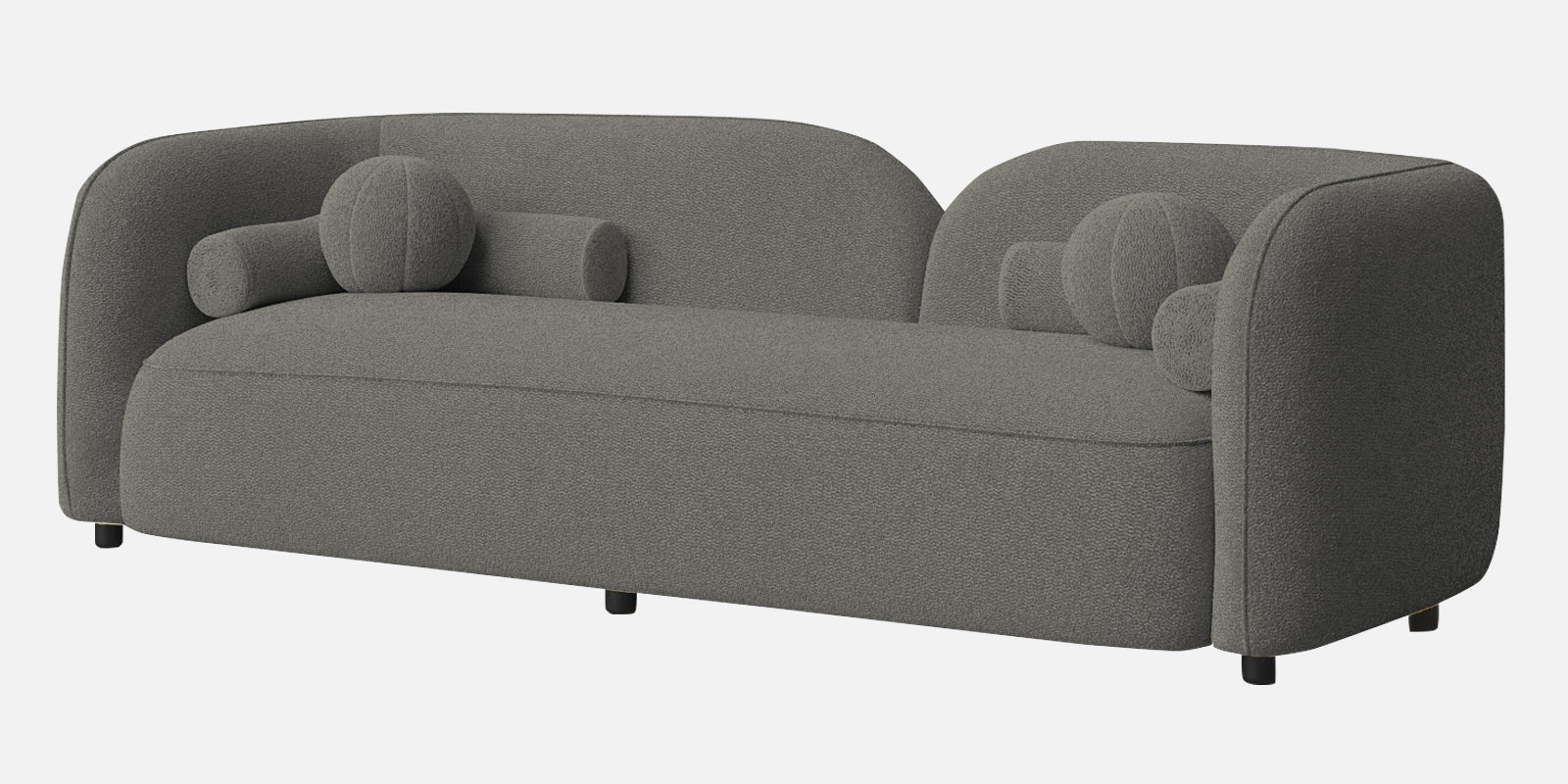 Corny Boucle Fabric 3 Seater Sofa In Moon Grey Colour - Febonic Living