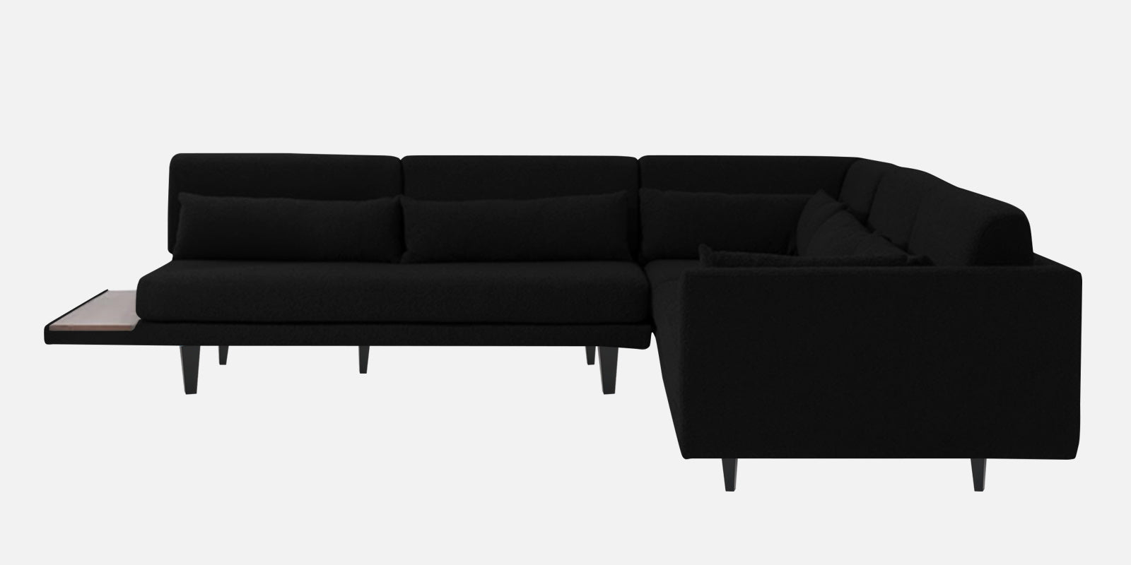 Malta Fabric 6 Seater RHS Corner Sofa In Zed Black Colour - Febonic Living