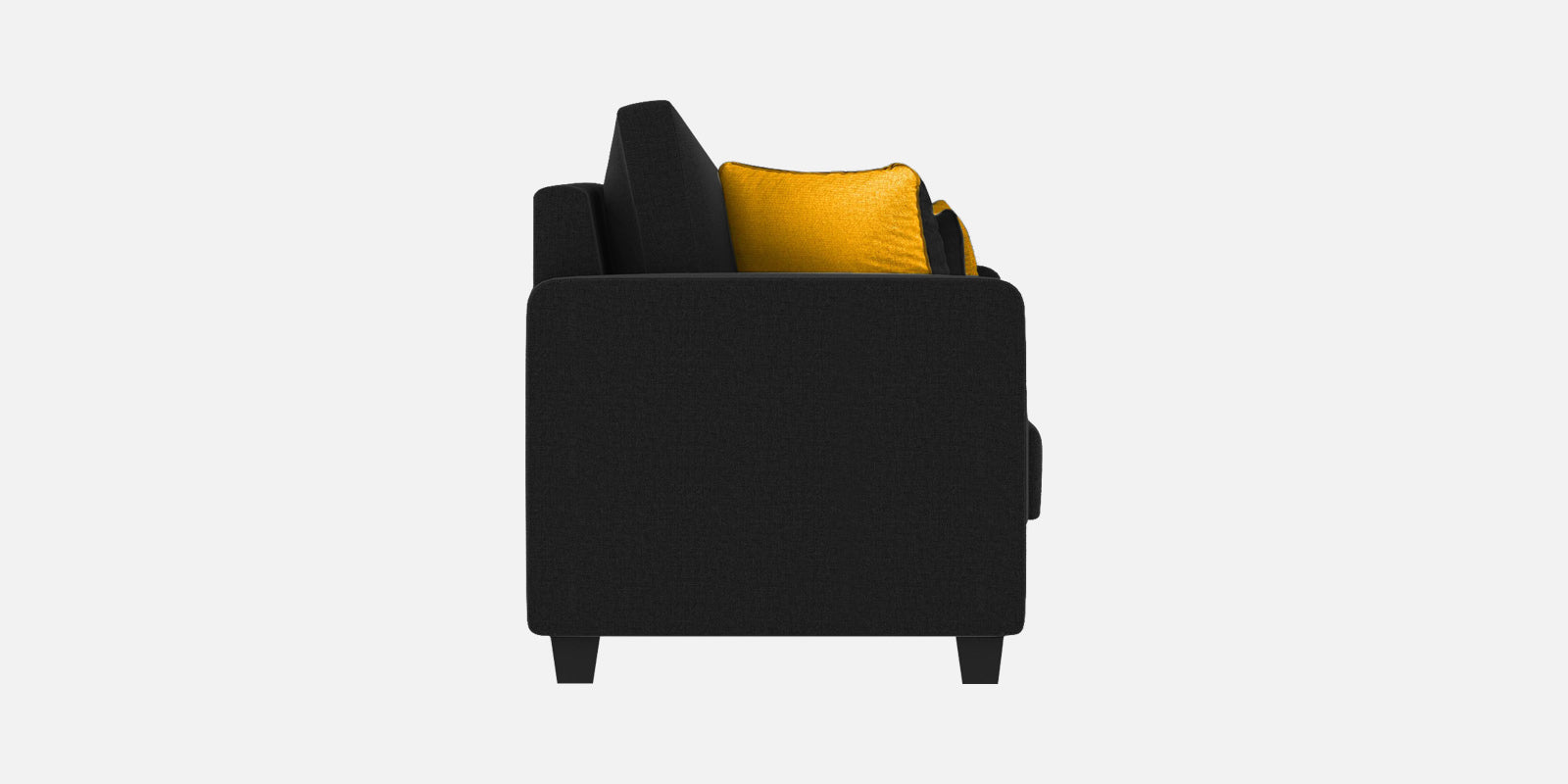 Nabi Fabric 3 Seater Sofa In Zed Black Colour - Febonic Living