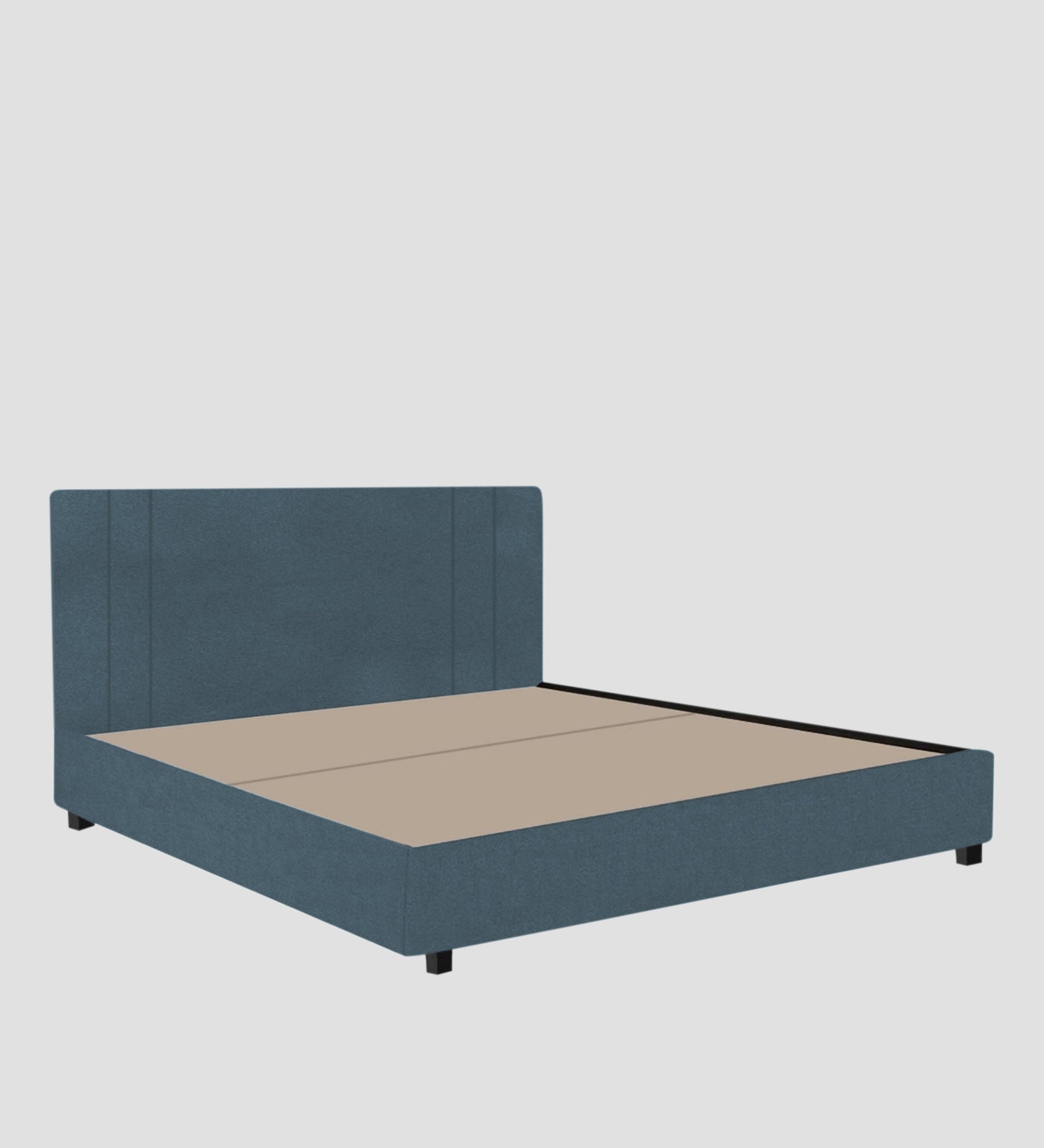 Asyra Velvet Queen Bed in Oxford Blue Colour With Box Storage - Febonic Living