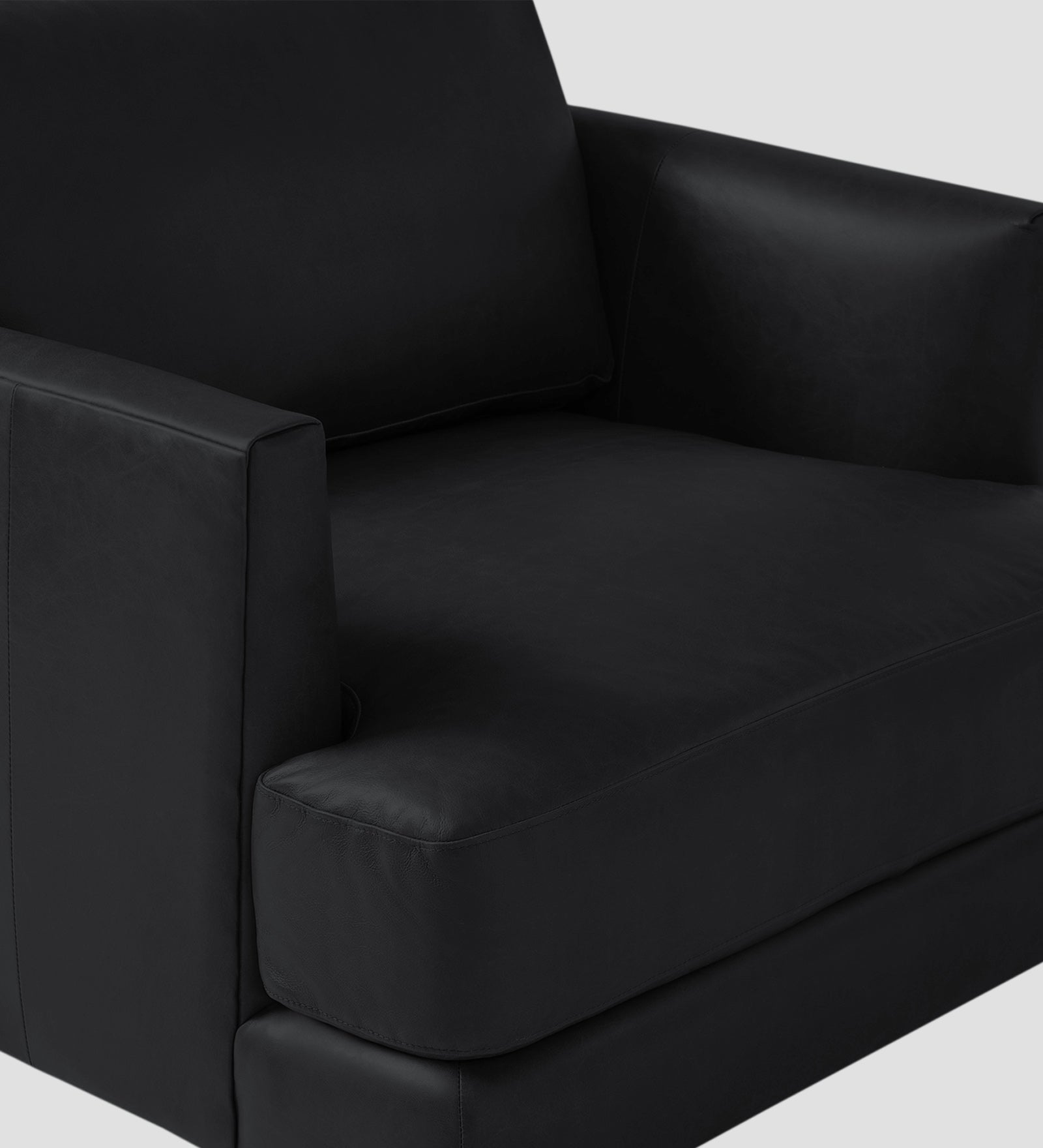 Sterio Leatherette 1 Seater Sofa In Light Black Colour - Febonic Living