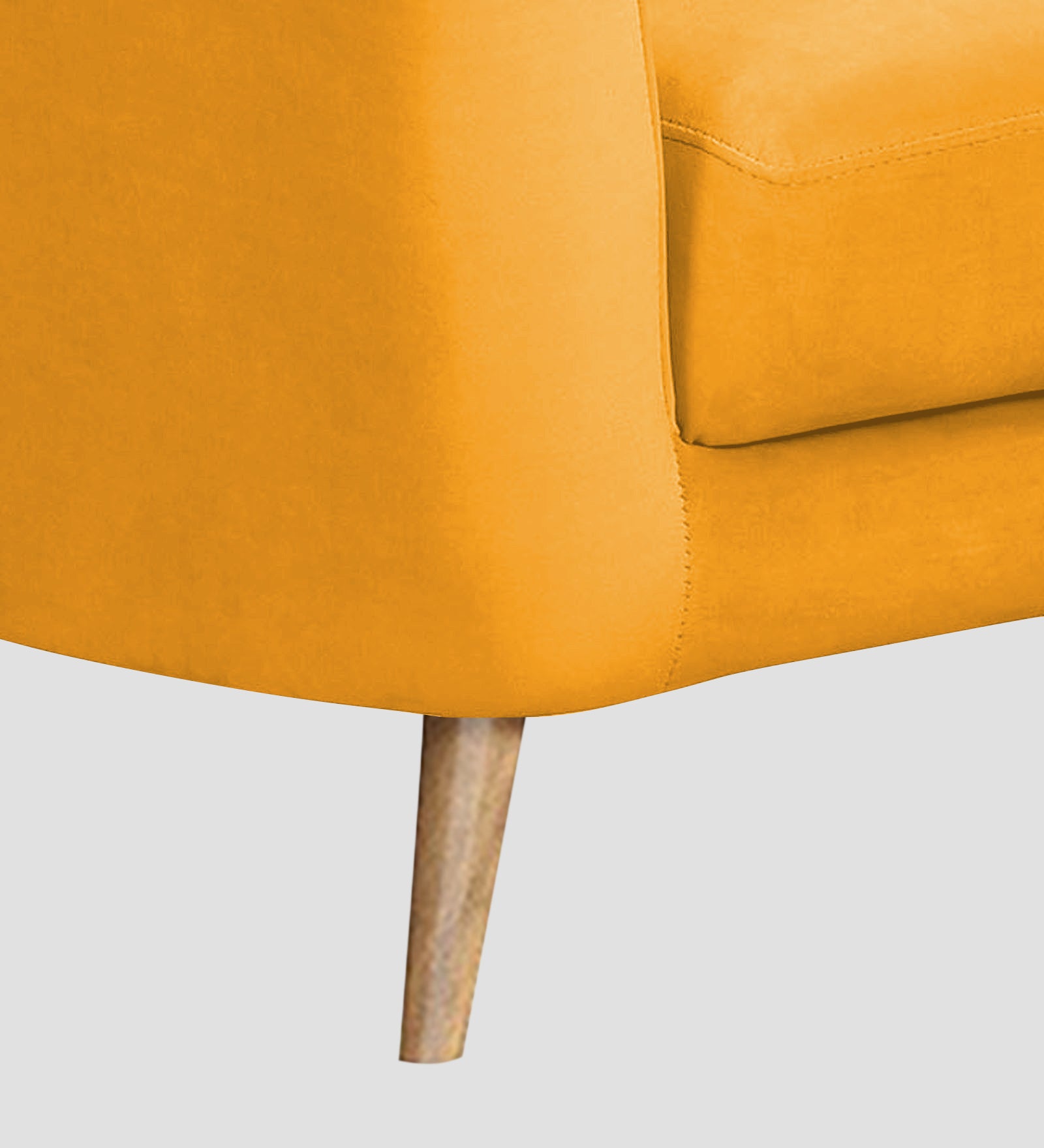 Kaylee Velvet 1 Seater Sofa In Safforn Yellow Colour - Febonic Living