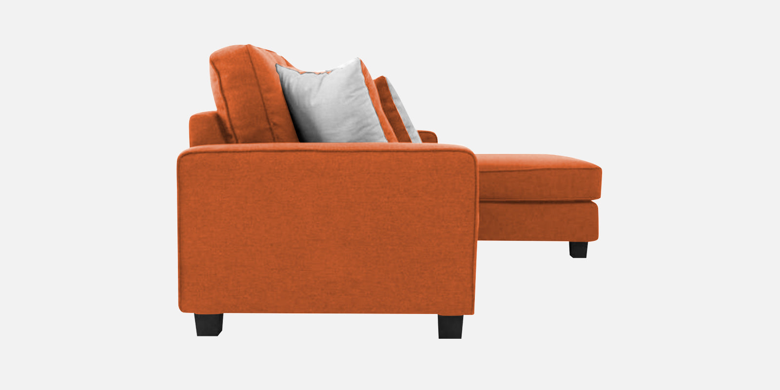 Ladybug Fabric LHS Sectional Sofa (3+Lounger) In Vivid Orange Colour - Febonic Living
