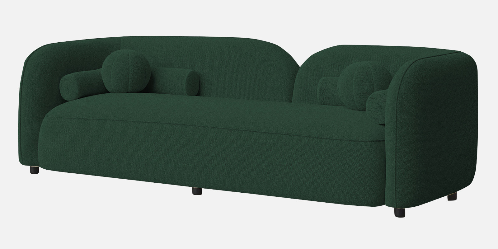 Corny Boucle Fabric 3 Seater Sofa In Hunter Green Colour - Febonic Living