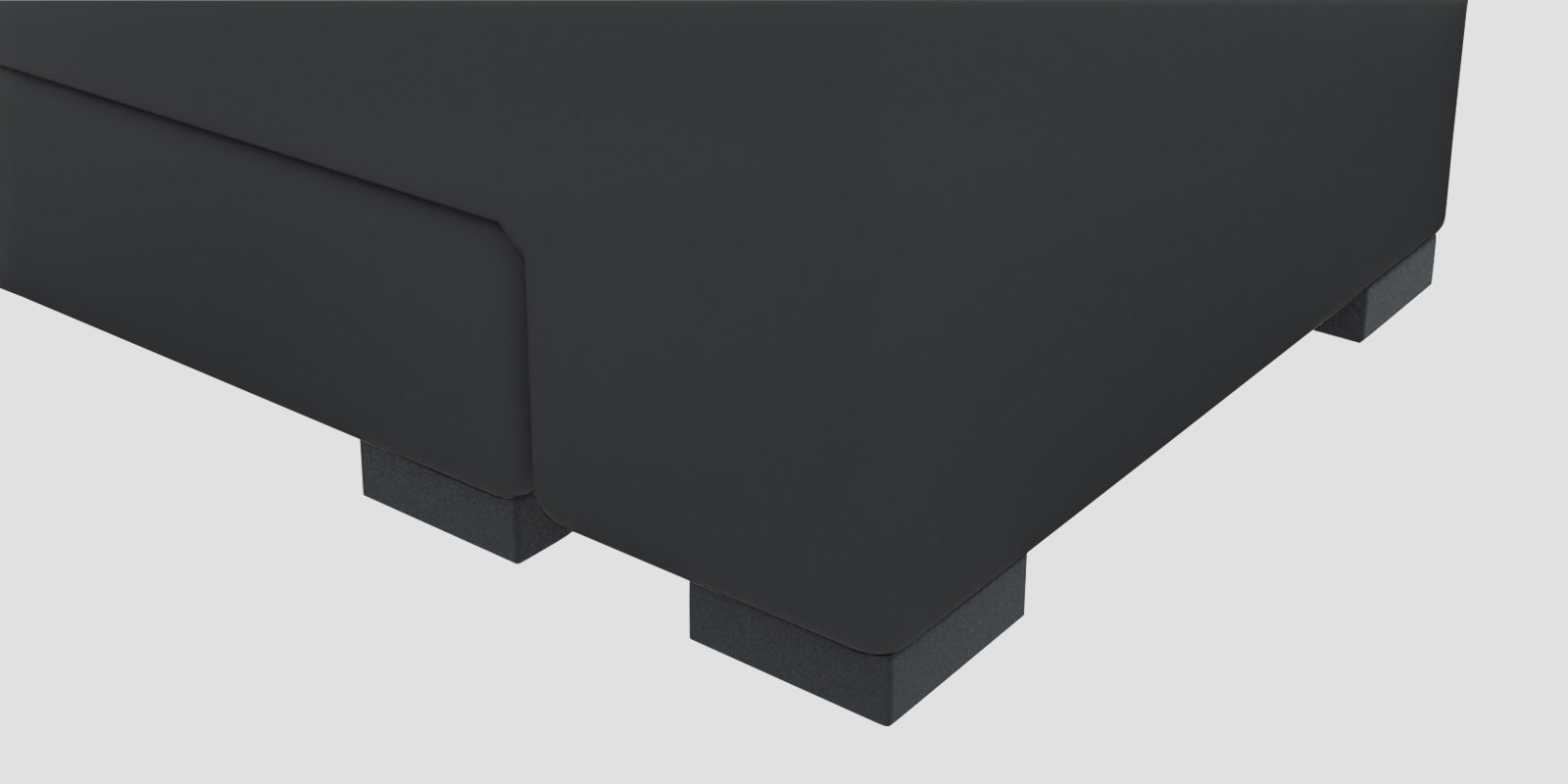 Corby Velvet RHS 6 Seater Convertible Sofa Cum Bed In Davy Grey Colour - Febonic Living