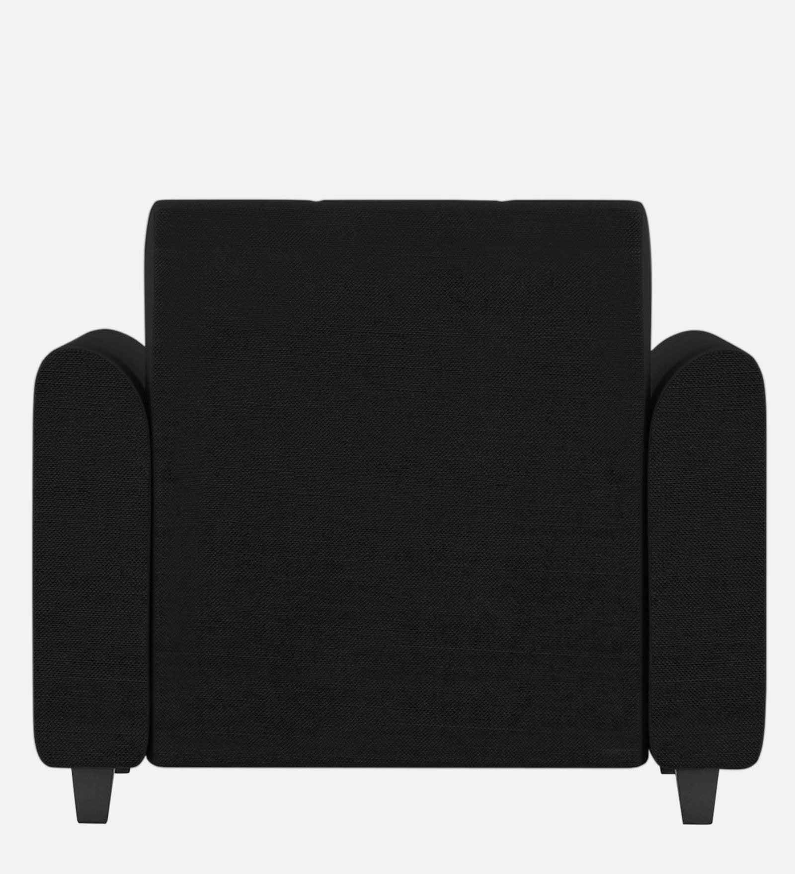 Denmark Fabric 1 Seater Sofa in Zed Black Colour