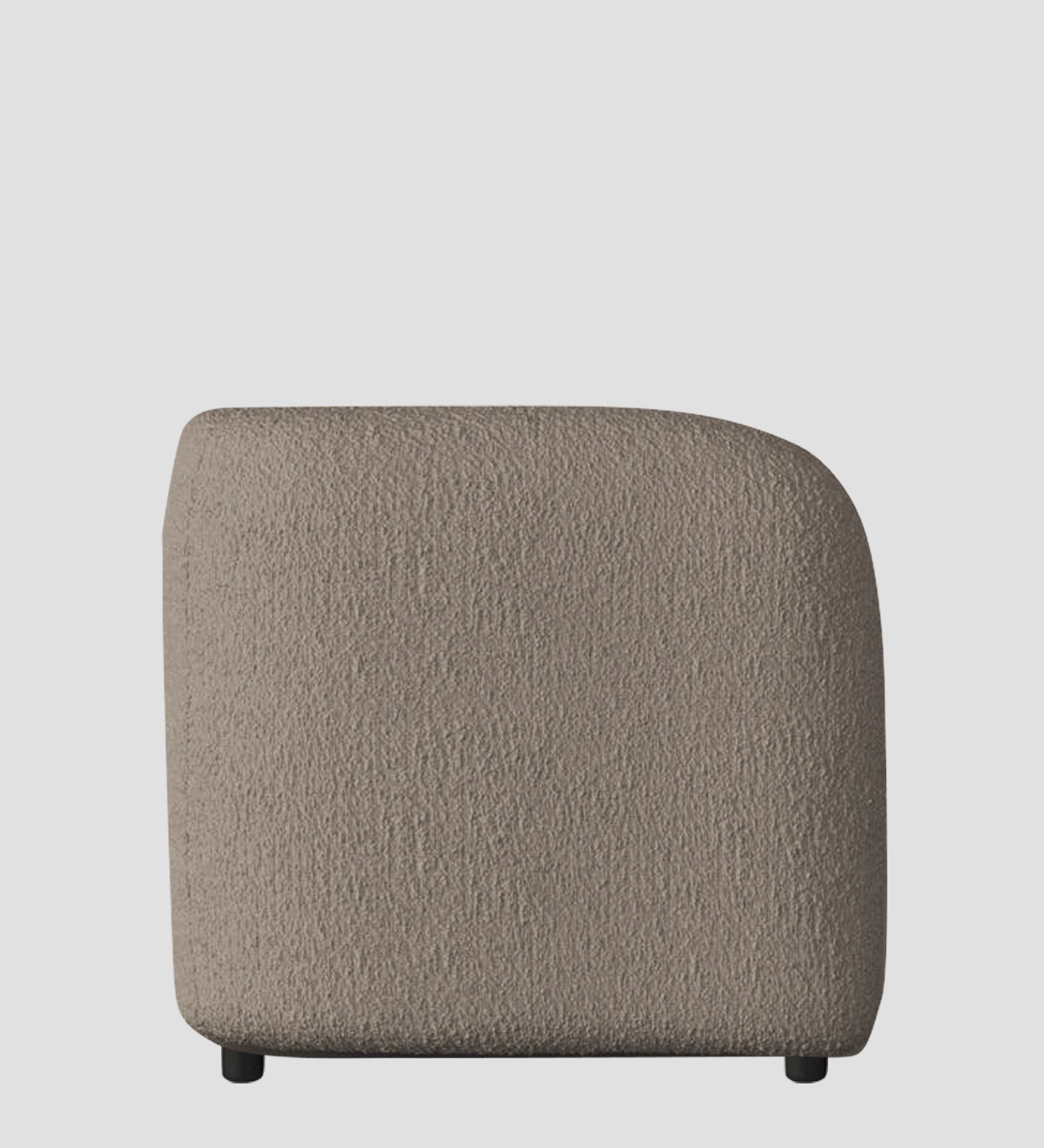 Corny Boucle Fabric 1 Seater Sofa In Macy Grey Colour - Febonic Living