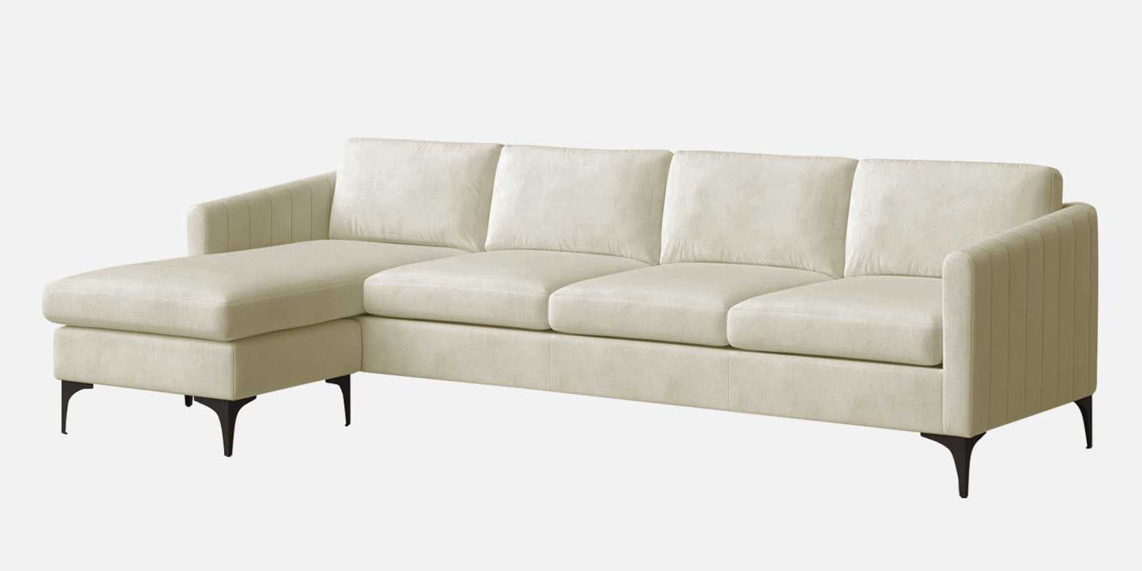 Haru Fabric RHS Sectional Sofa (3+Lounger) In Warm White Colour - Febonic Living
