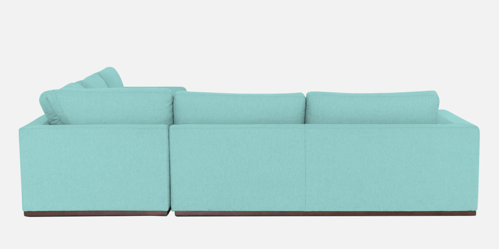 Freedom Velvet 6 Seater LHS Corner Sofa In Barmunda Aqua Colour With Ottoman - Febonic Living