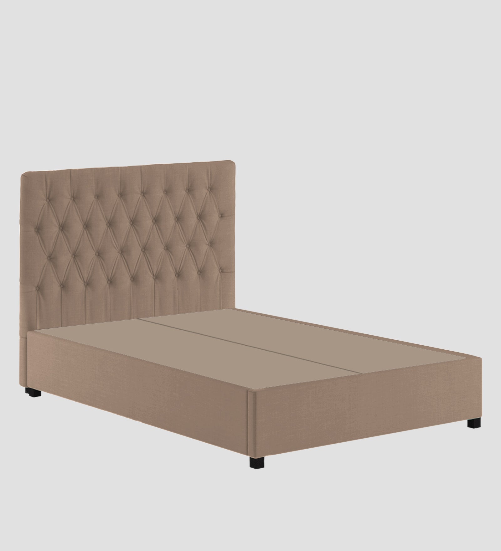 Isko Fabric King Size Bed In Cookie Beige Colour With Storage Box - Febonic Living